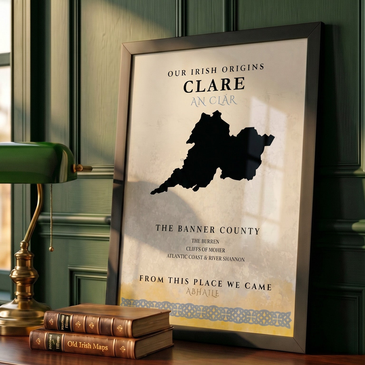 Clare Celtic Motif Print (The Banner County)