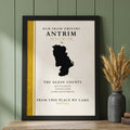Antrim county colors framed print, front view