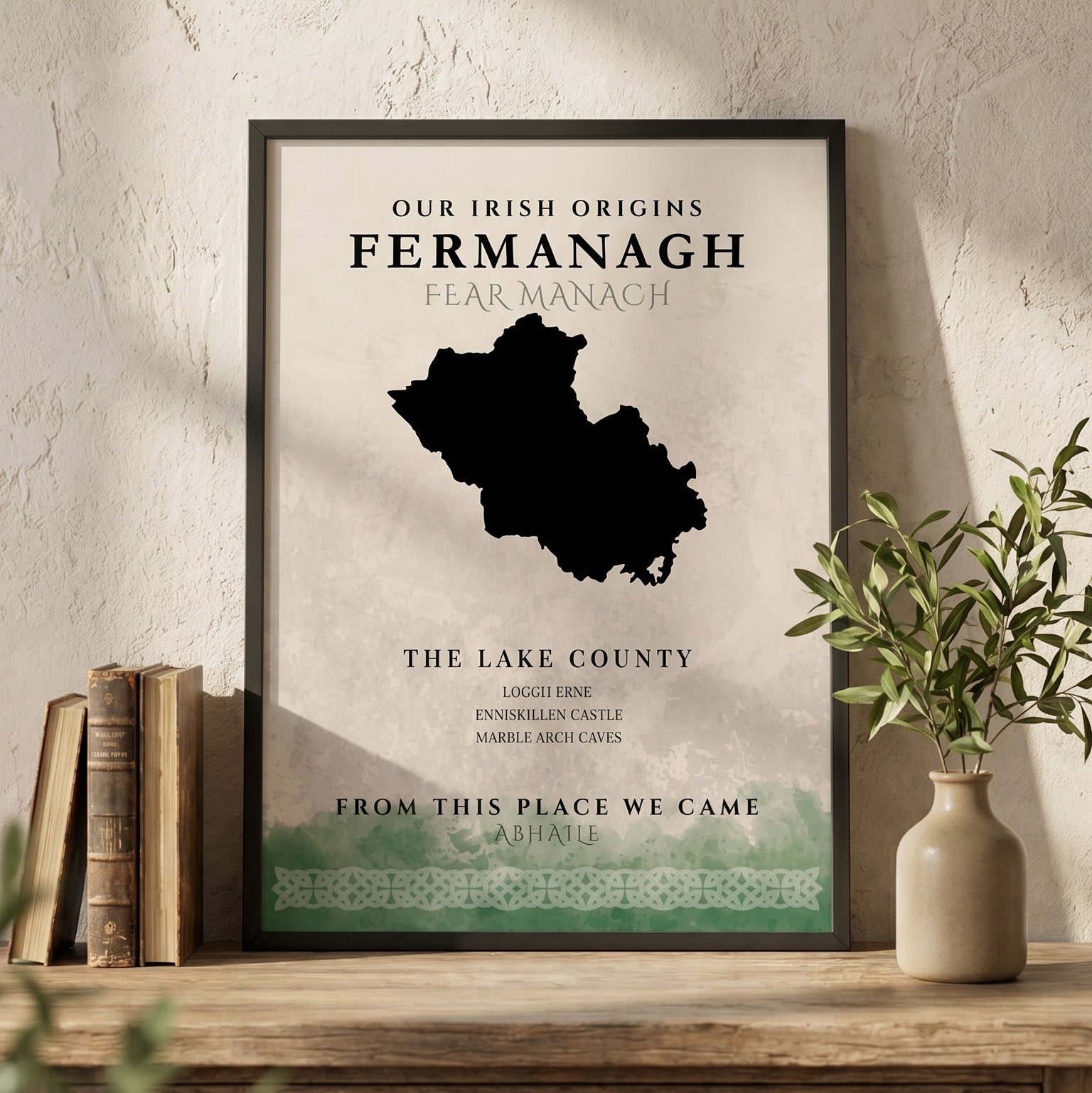 Fermanagh Origins Celtic Motif Print (The Lake County)