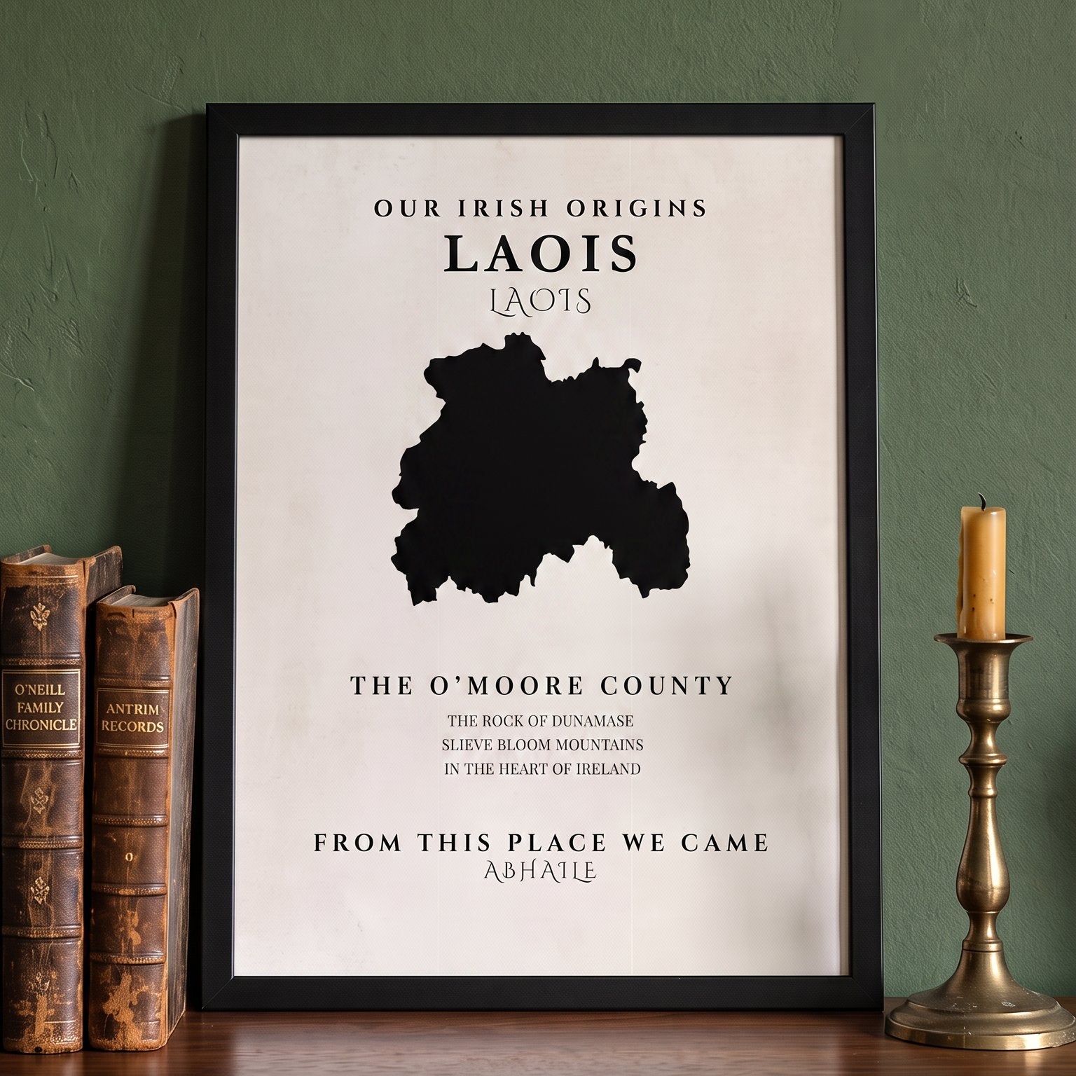 Laois Original Print – The O’Moore County | Framed or Unframed Irish Wall Art