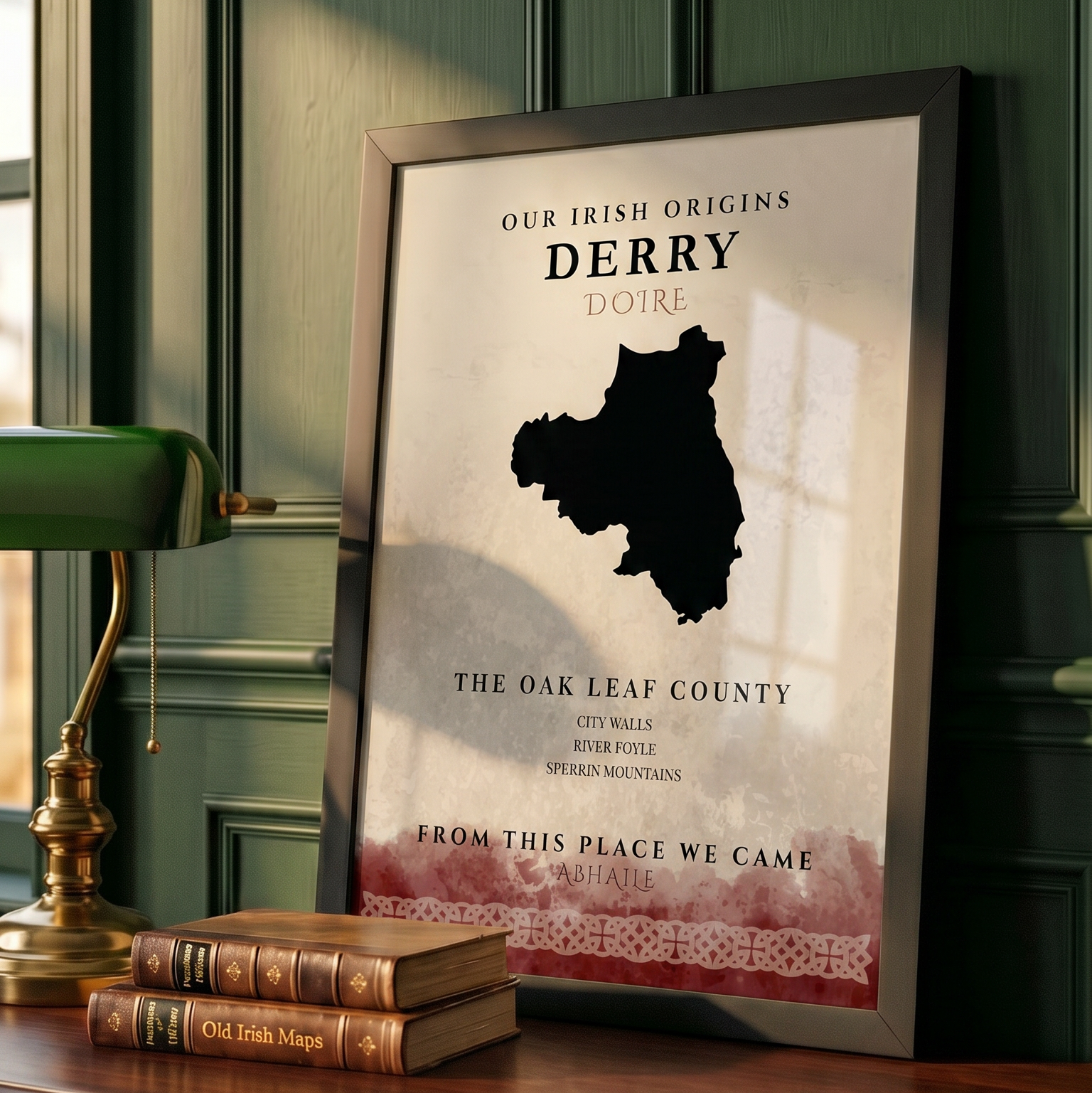 Derry Celtic Motif Print (The Oak Leaf County)
