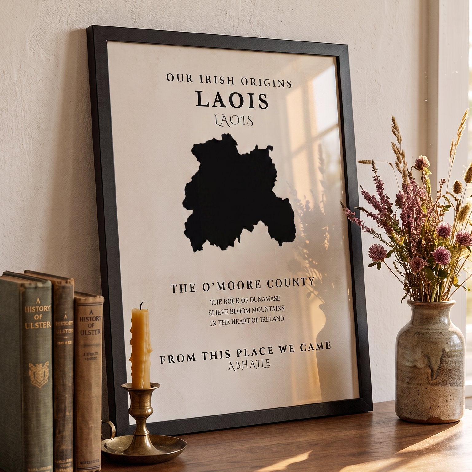 Laois Original Print – The O’Moore County | Framed or Unframed Irish Wall Art