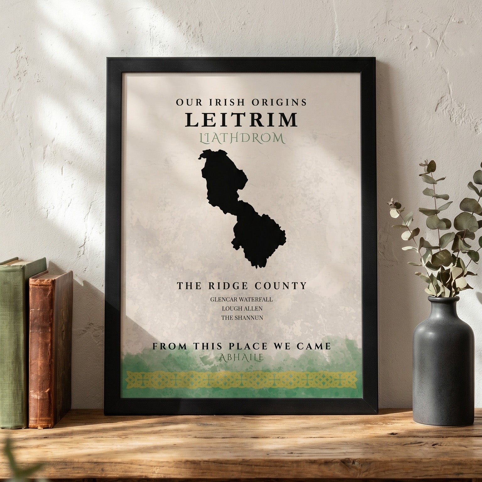 Leitrim Origins Celtic Motif Print (The Ridge County)