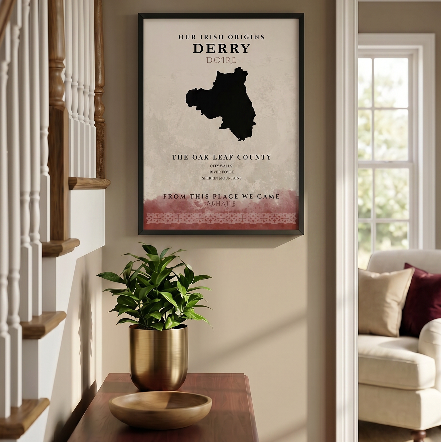 Derry Celtic Motif Print (The Oak Leaf County)