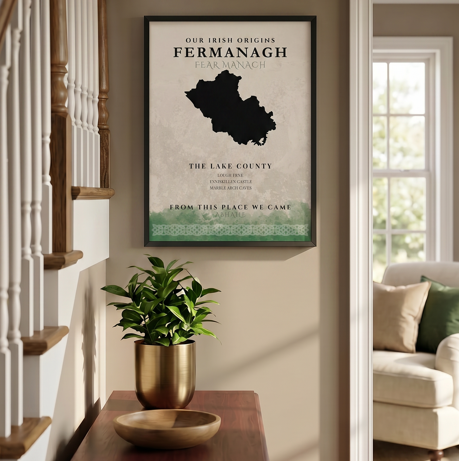 Fermanagh Celtic Motif Print (The Lake County)