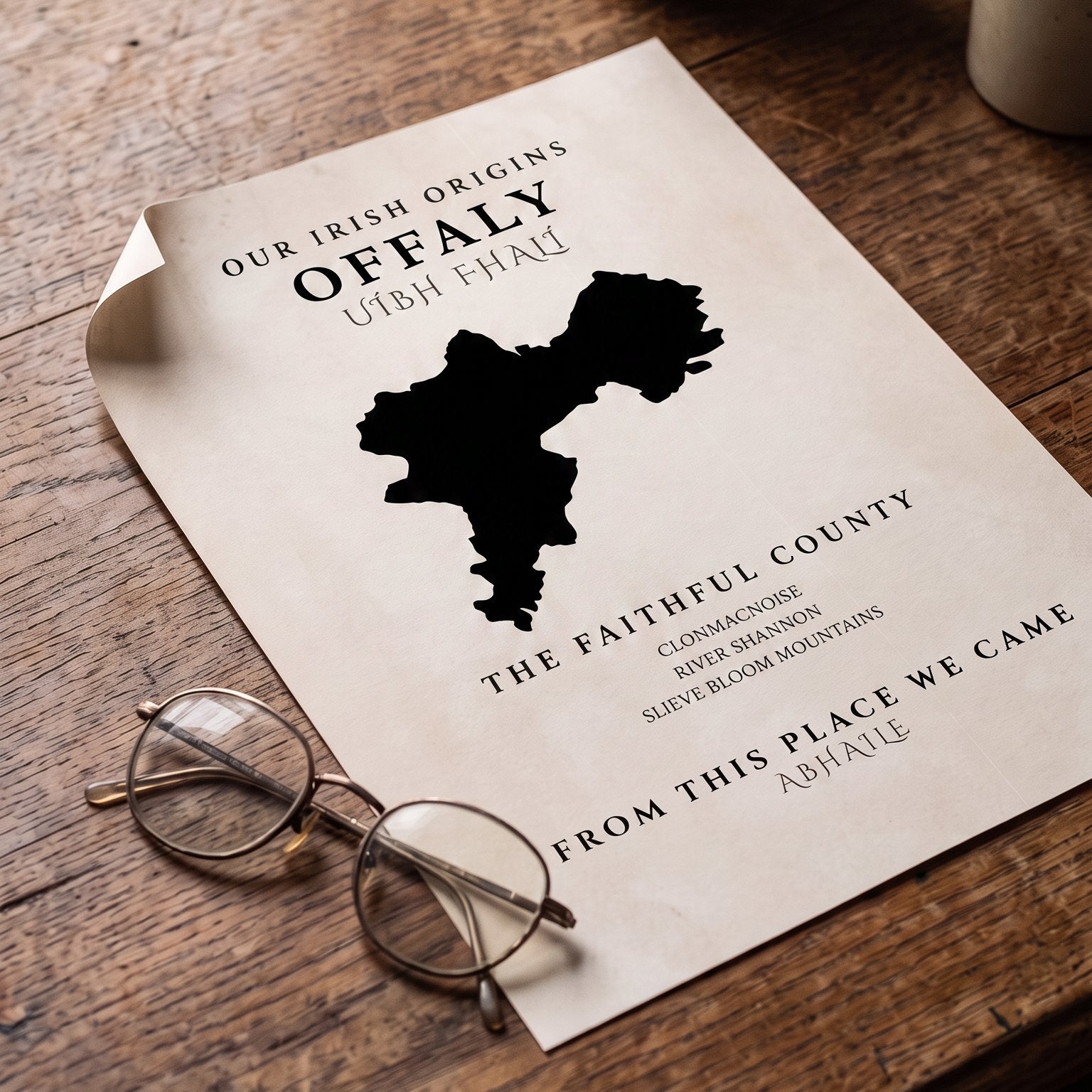 Offaly Original Print – The Faithful County | Framed or Unframed Irish Wall Art