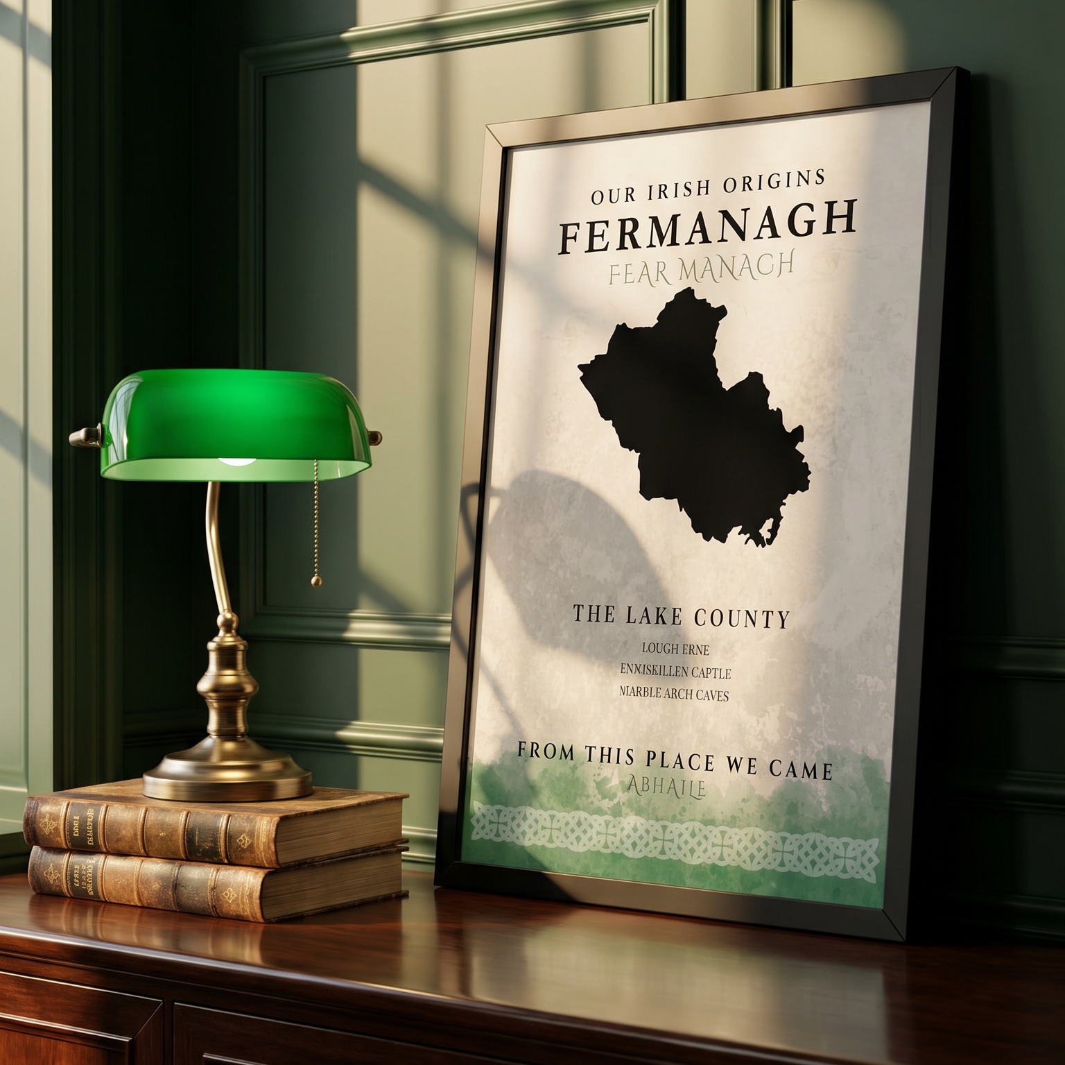 Fermanagh Celtic Motif Print (The Lake County)