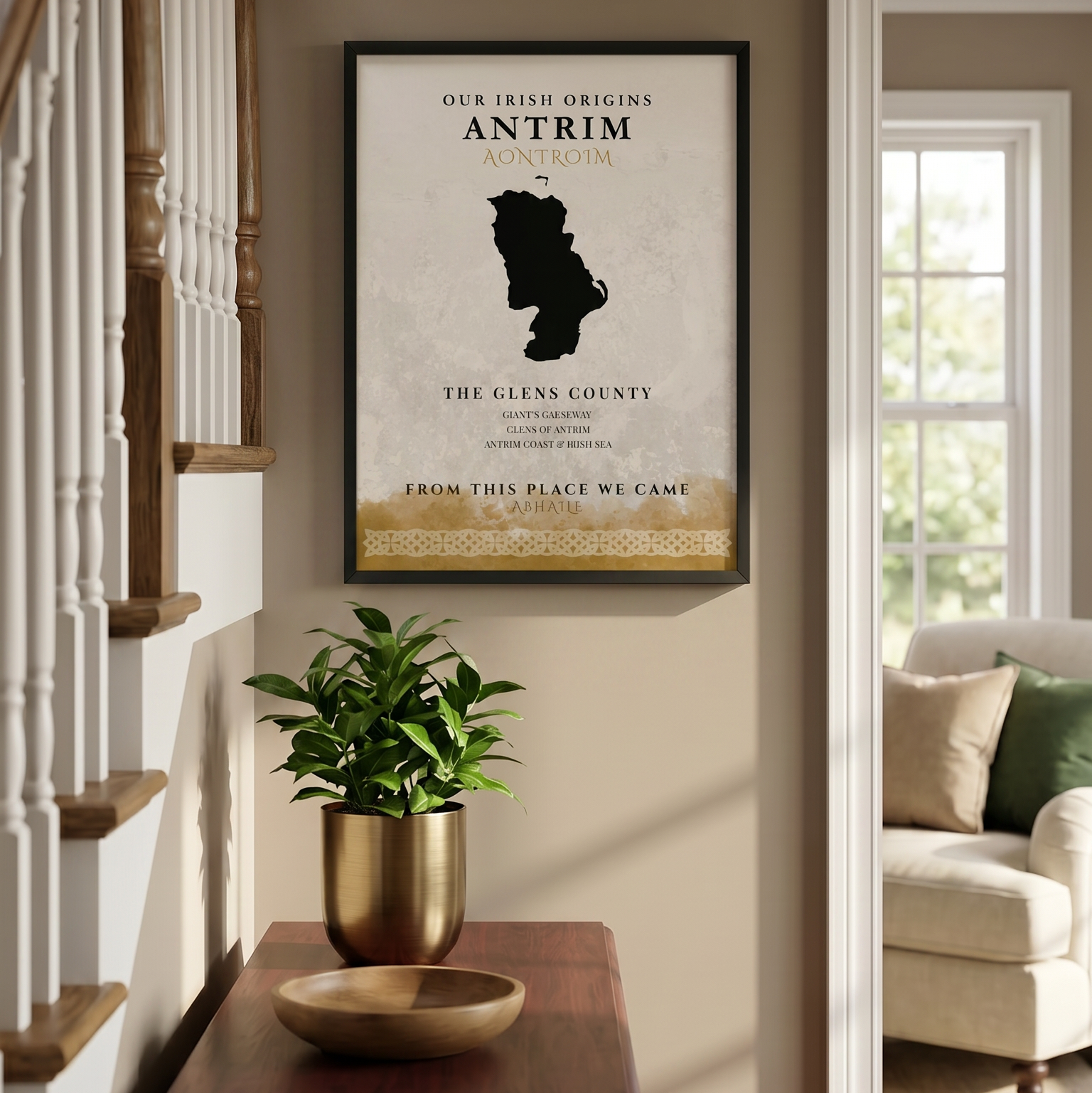 Antrim Celtic Motif Print (The Glens County)