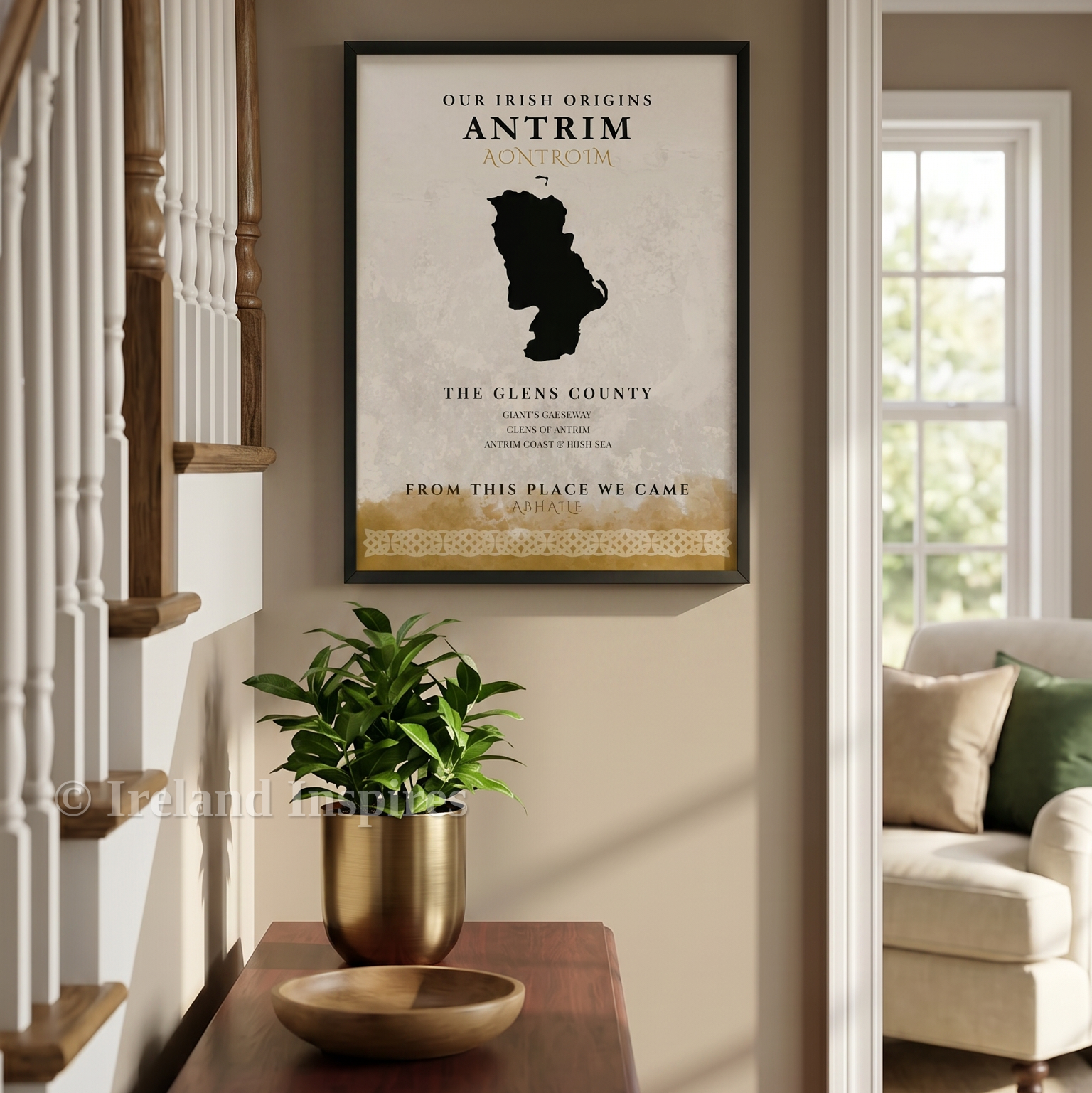 Antrim Celtic Motif Print (The Glens County)