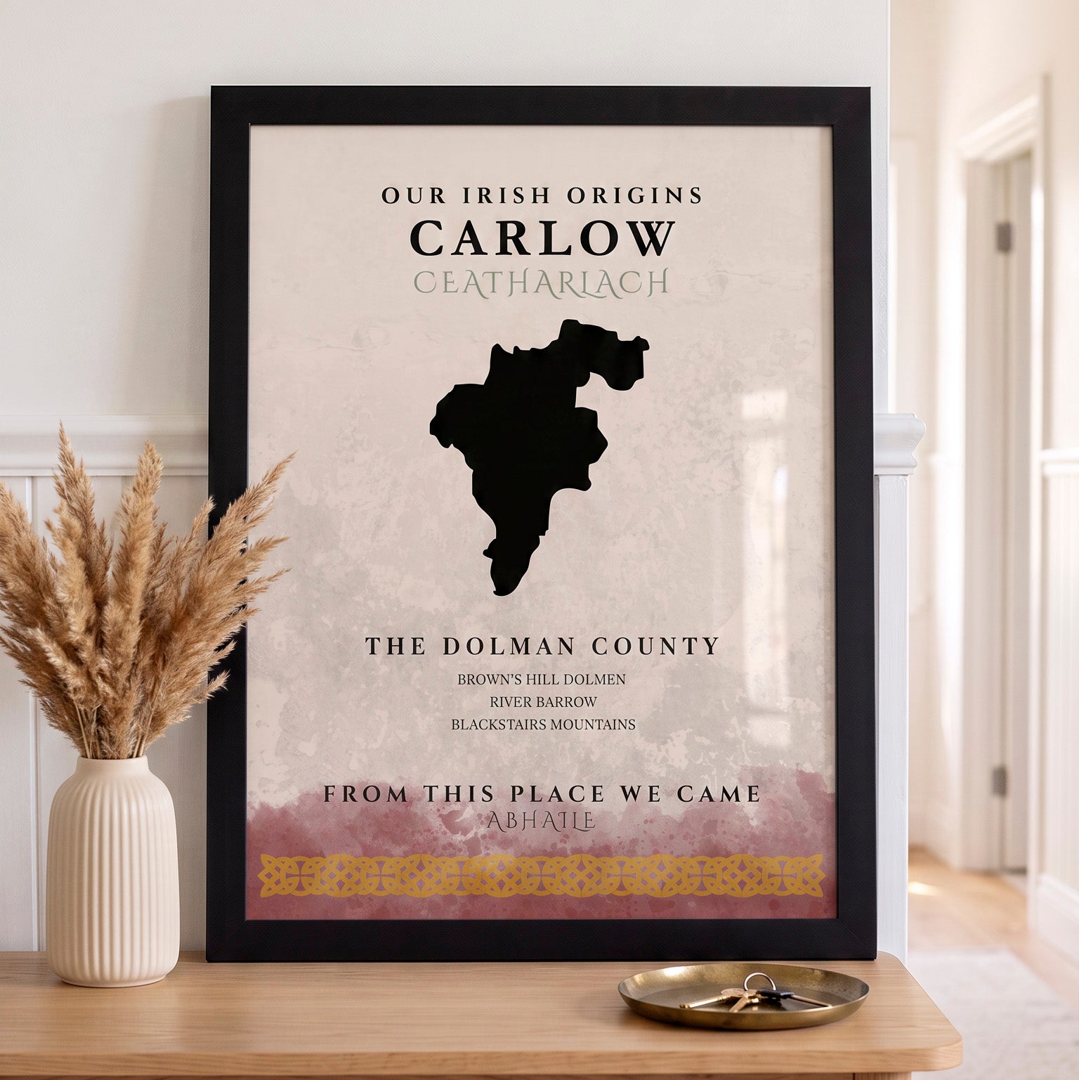 Carlow Celtic Motif Print (The Dolmen County)