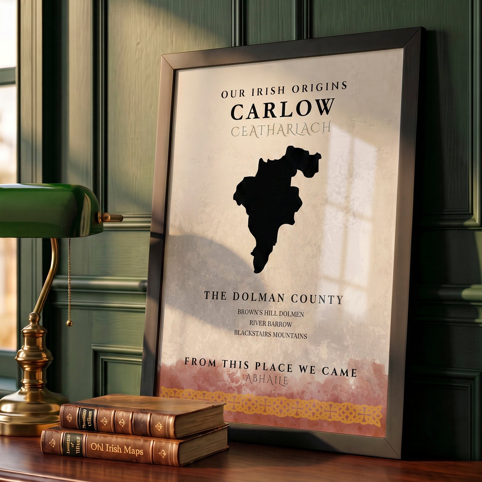 Carlow Celtic Motif Print (The Dolmen County)