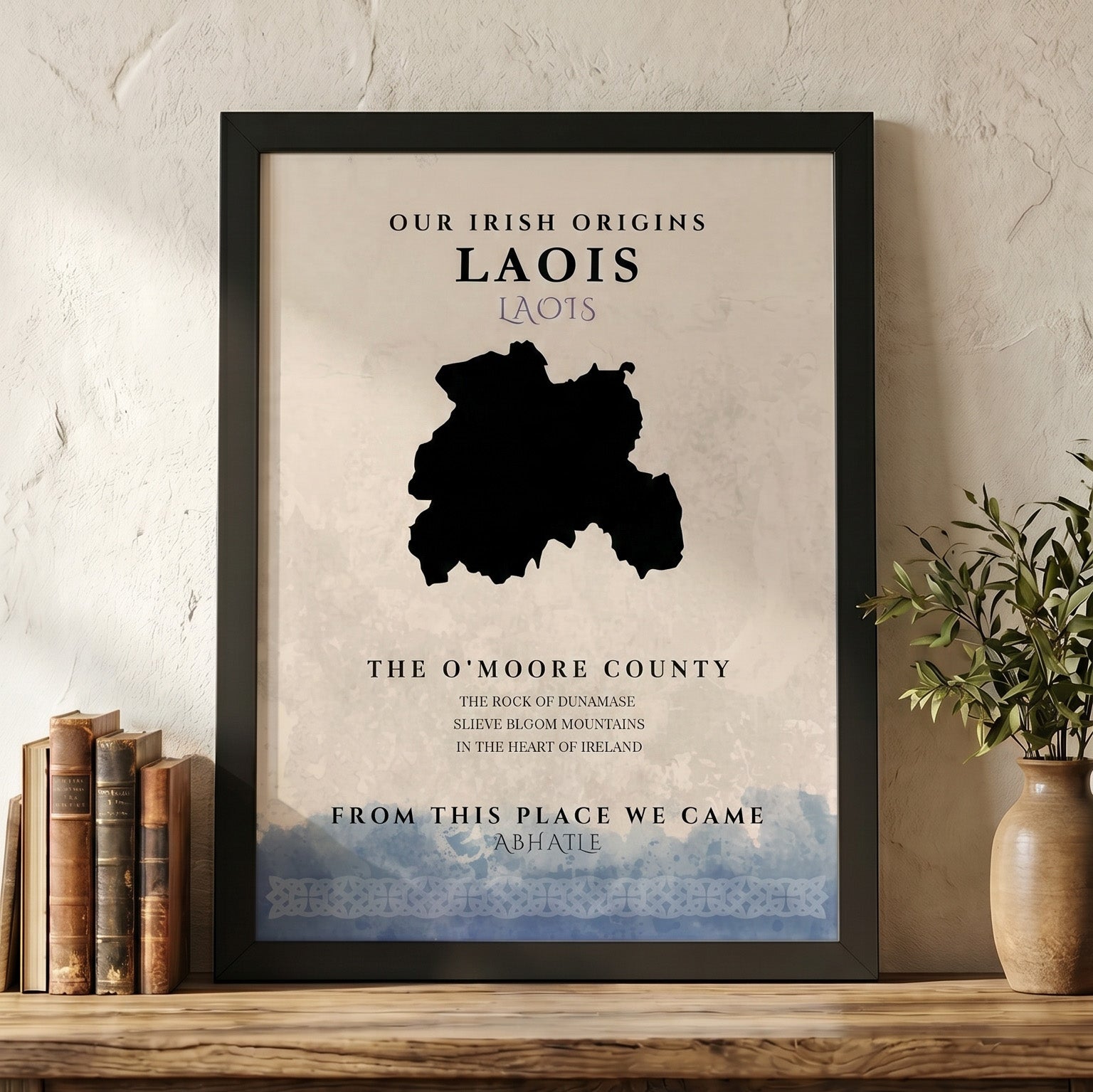 Laois Origins Celtic Motif Print (The O'Moore County)