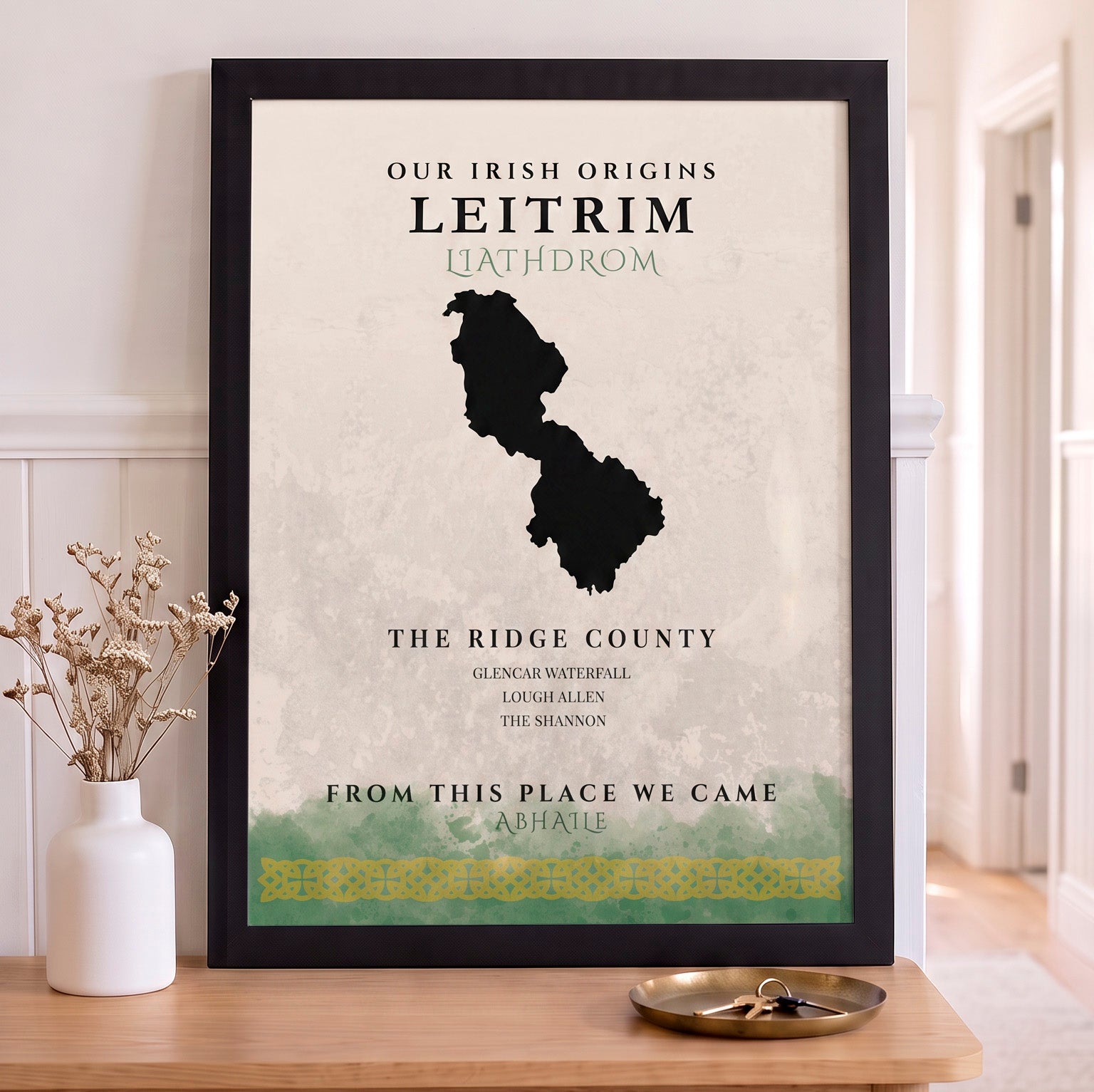 Leitrim Celtic Motif Print (The Ridge County)