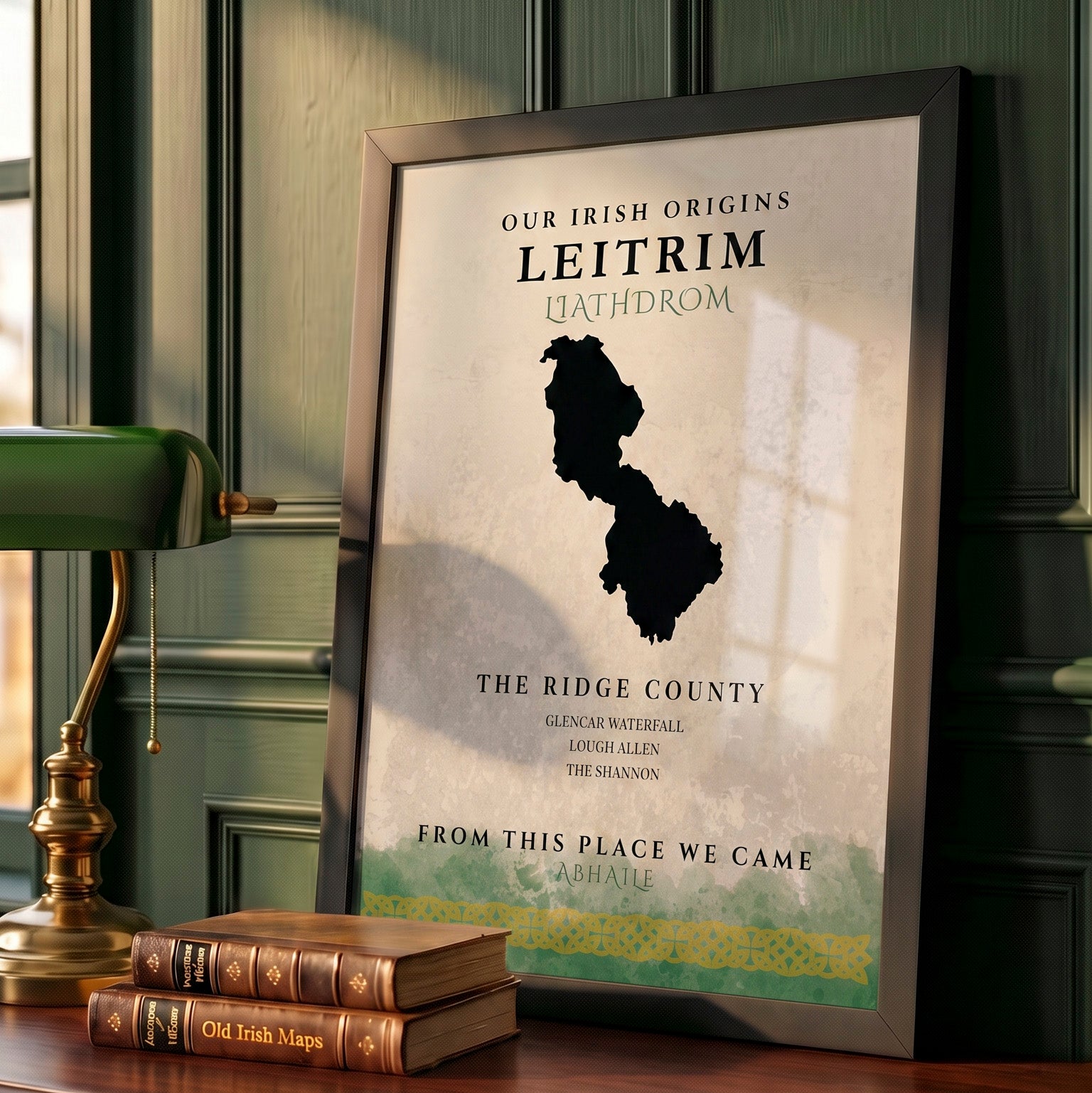 Leitrim Celtic Motif Print (The Ridge County)