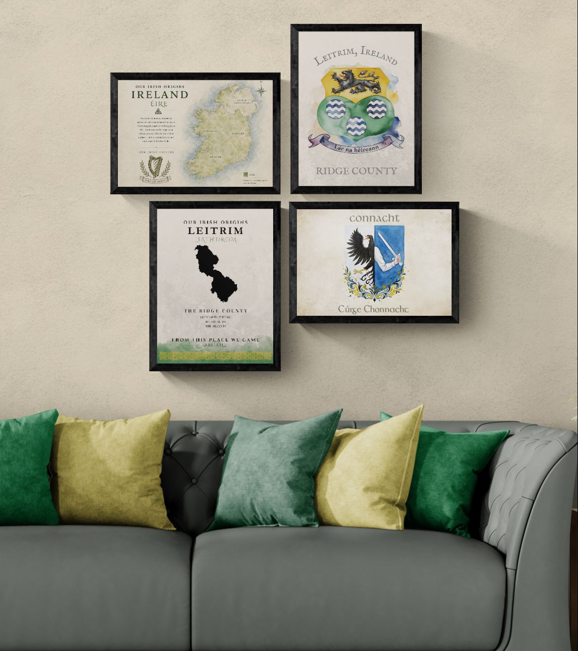 Leitrim Celtic Motif Print (The Ridge County)