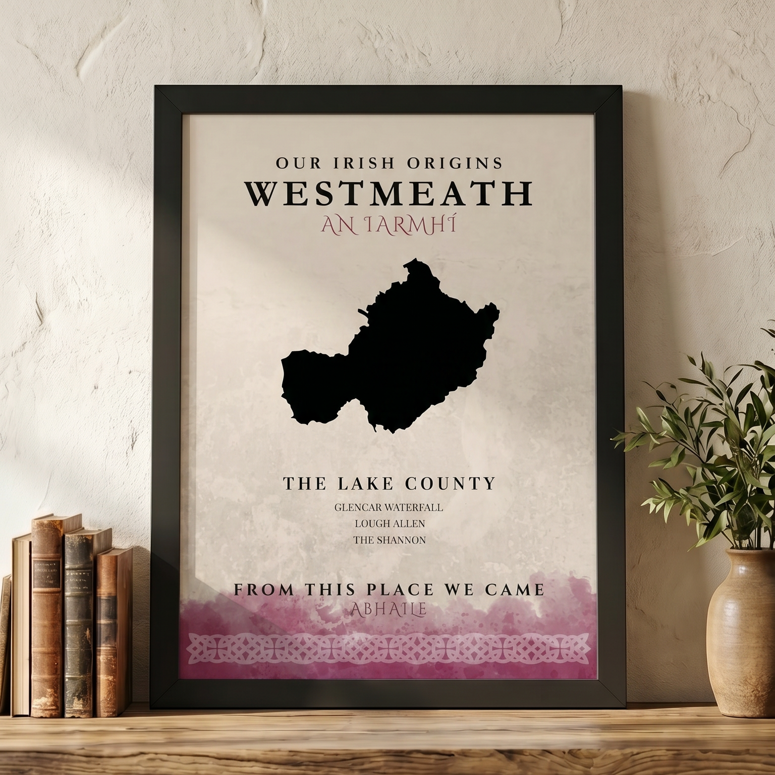 Westmeath Origins Celtic Motif Print (The Lake County)