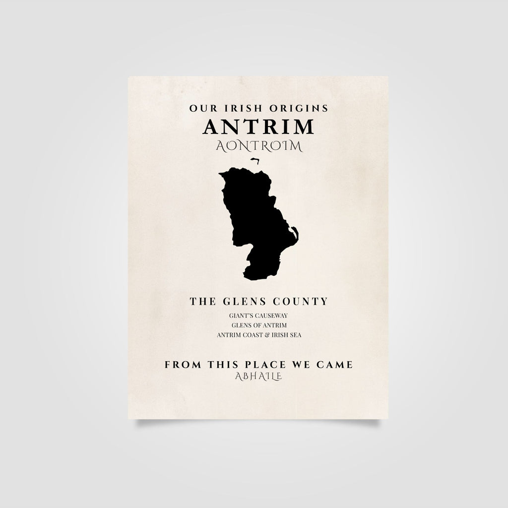 Antrim Ireland Print (The Glens County) – Irish County Wall Art Poster