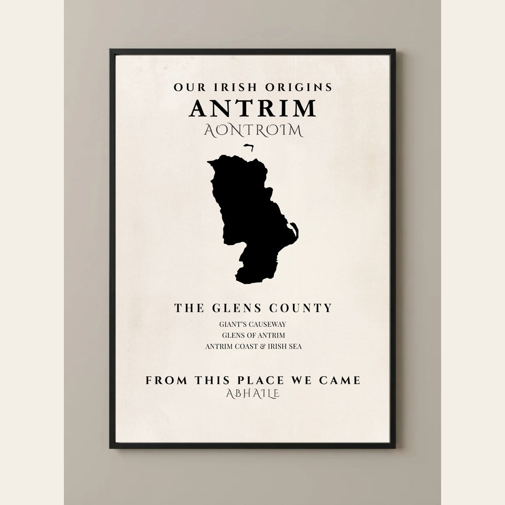 Antrim Ireland Print (The Glens County) – Irish County Wall Art Poster