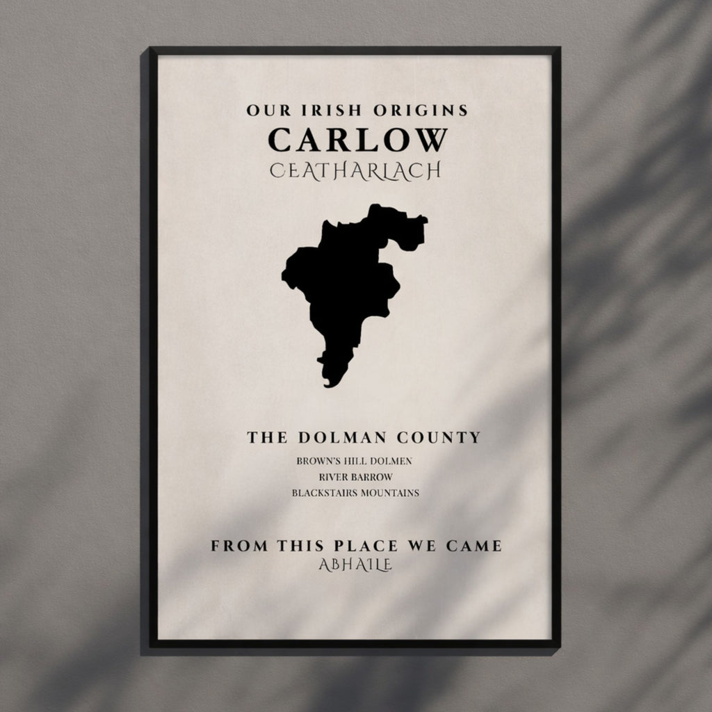 Carlow Ireland Print (The Dolman County) – Irish County Wall Art Poster