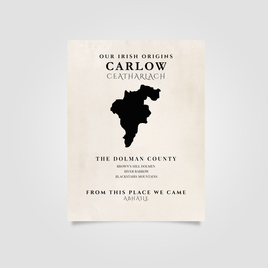 Carlow Ireland Print (The Dolman County) – Irish County Wall Art Poster