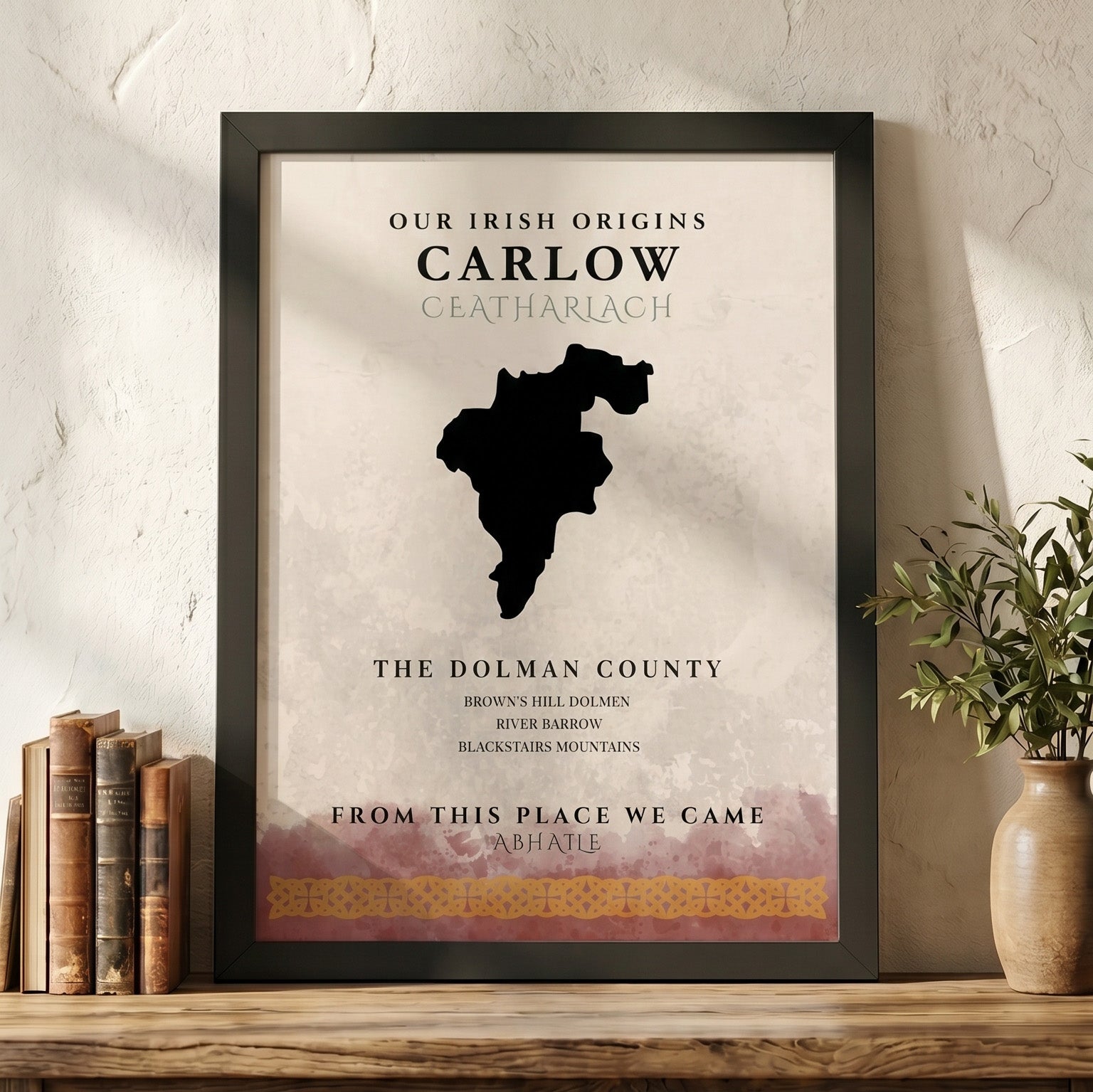 Carlow Origins Celtic Motif Print (The Dolmen County)