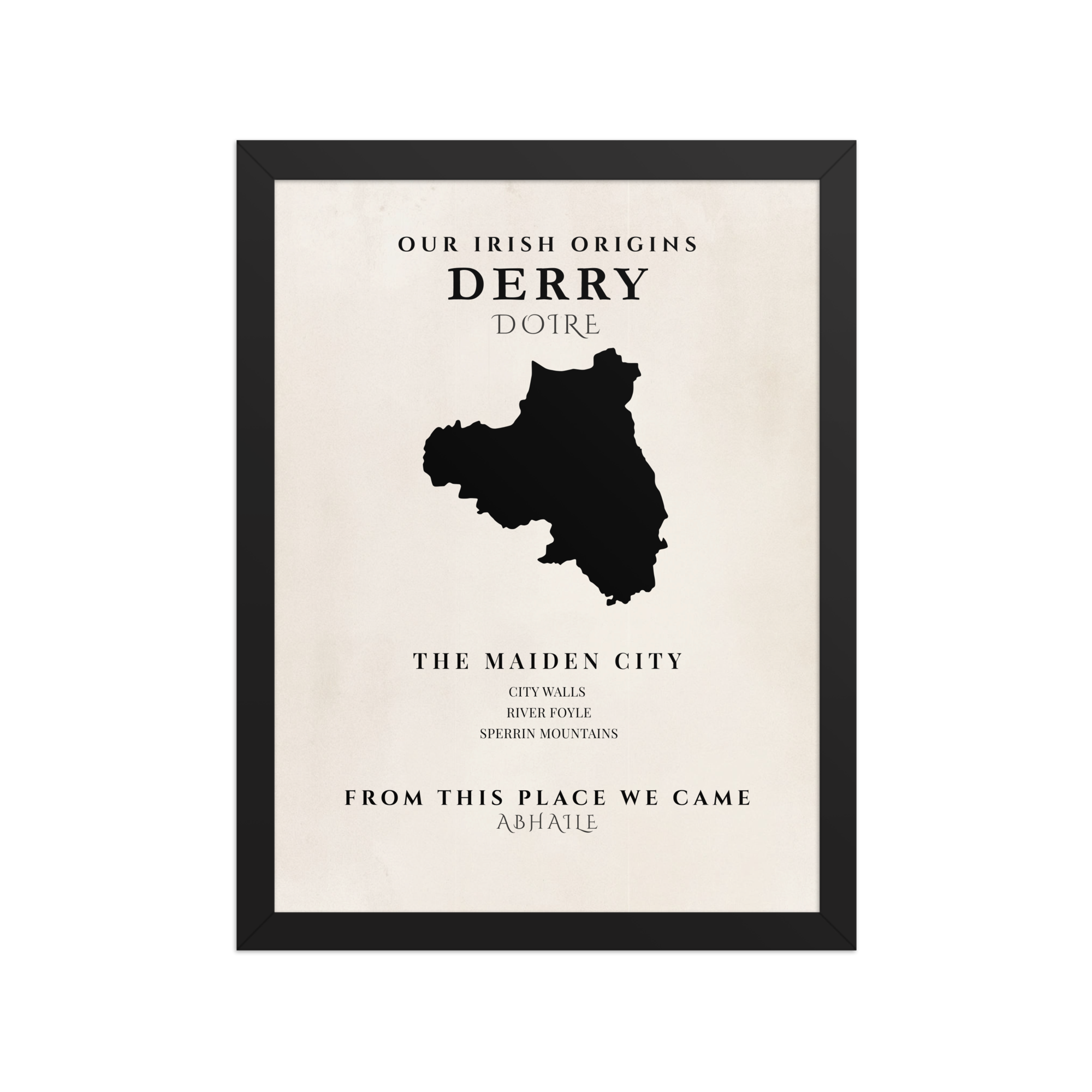 Derry Ireland Print (The Maiden County) – Irish County Wall Art Poster