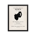 Down Ireland Print (The Mourne County) – Irish County Wall Art Poster.