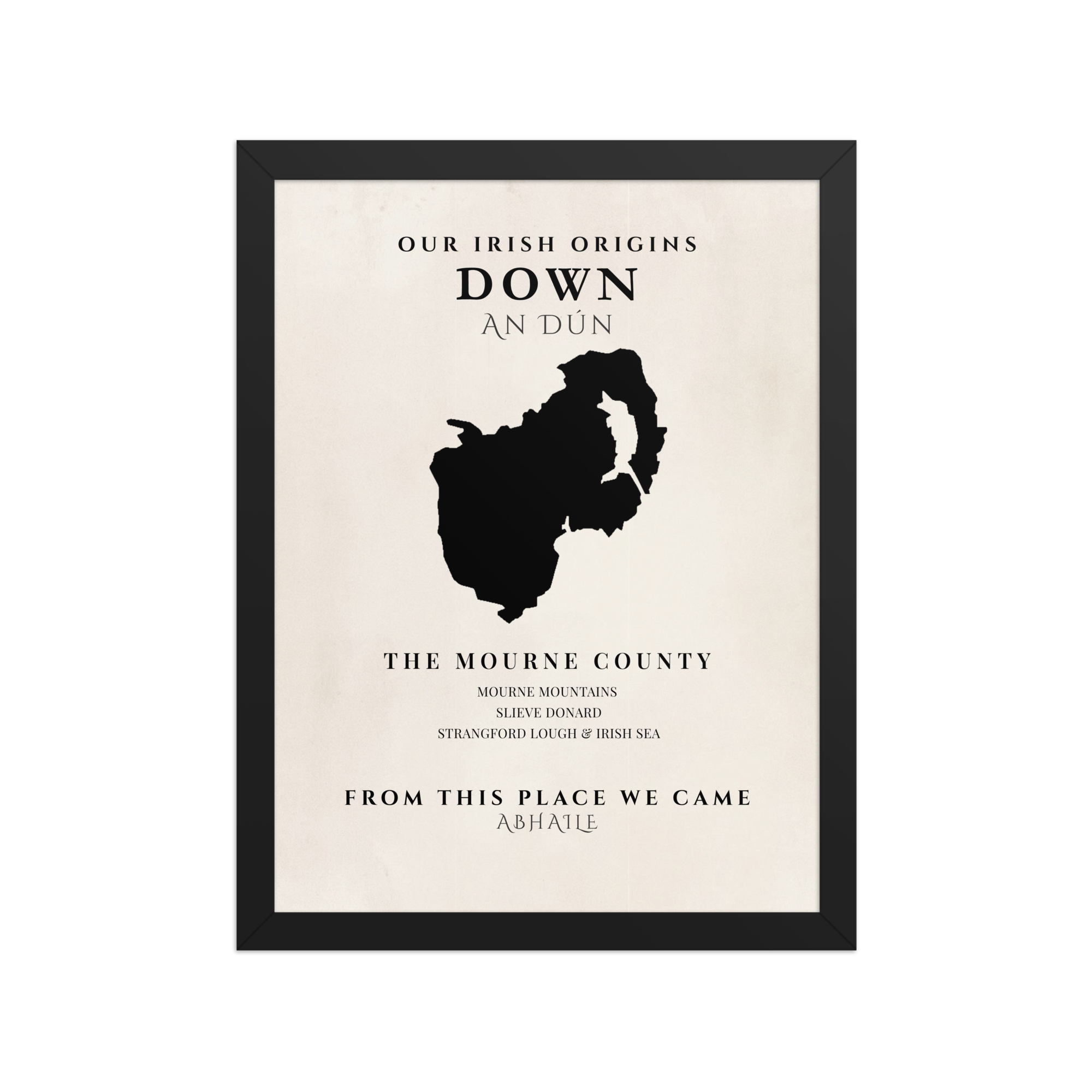 Down Ireland Print (The Mourne County) – Irish County Wall Art Poster.