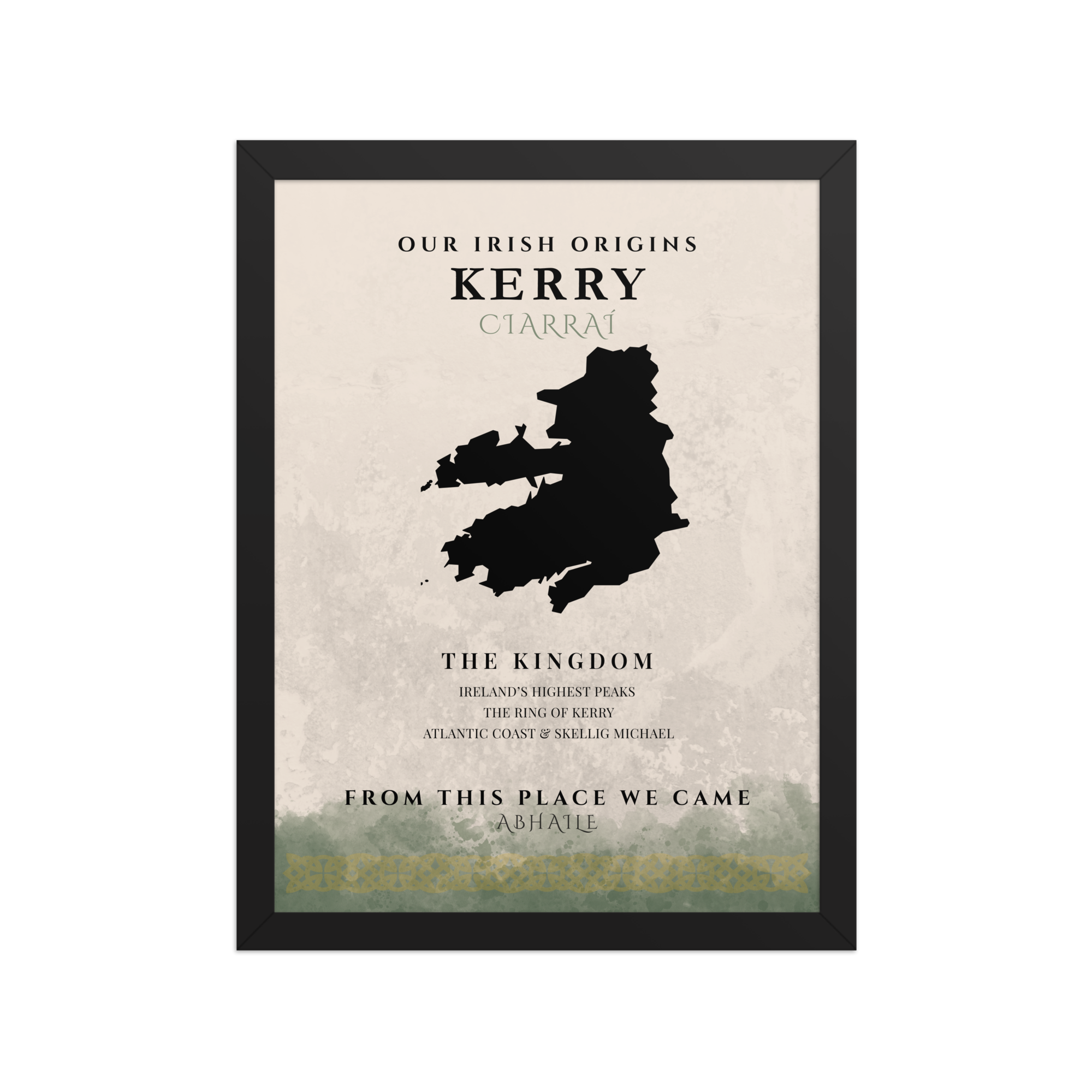 Framed Kerry Origins Print (The Kingdom) — County Colors Edition I