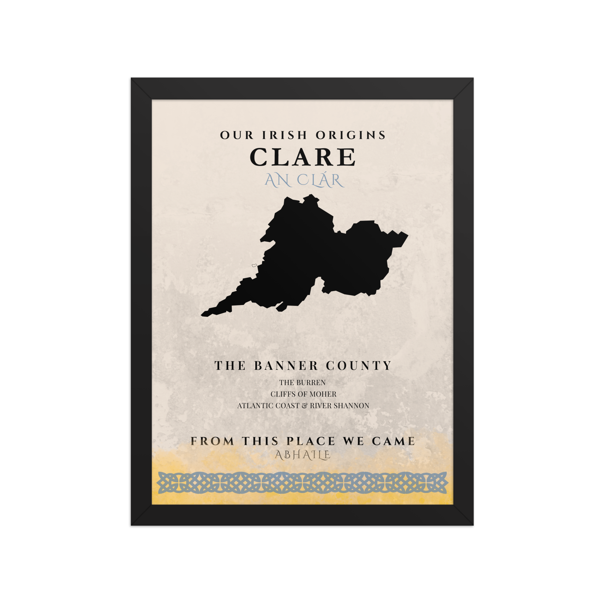 Clare Celtic Motif Print (The Banner County)