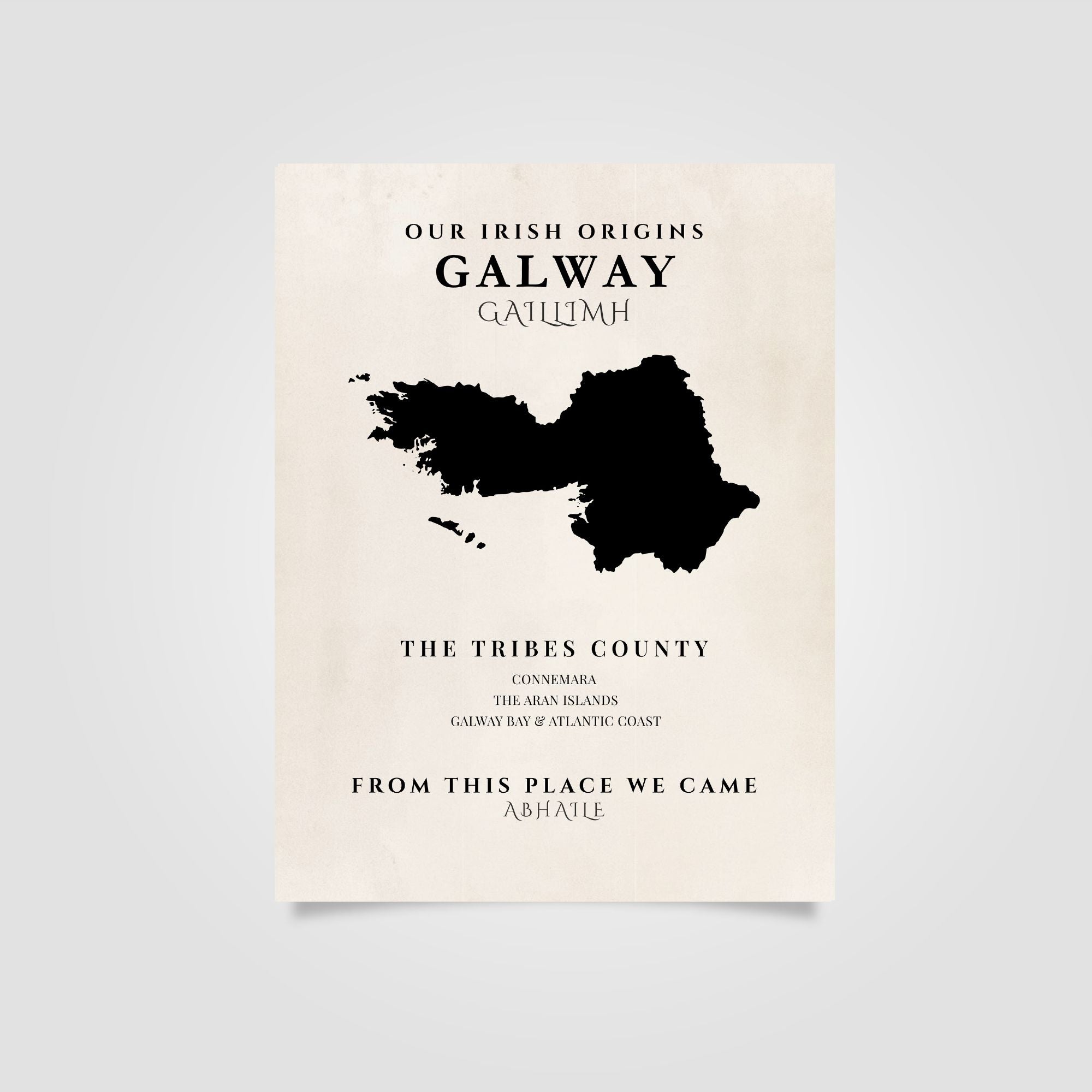 Galway Ireland Print (County of the Tribes) – Irish County Wall Art Poster