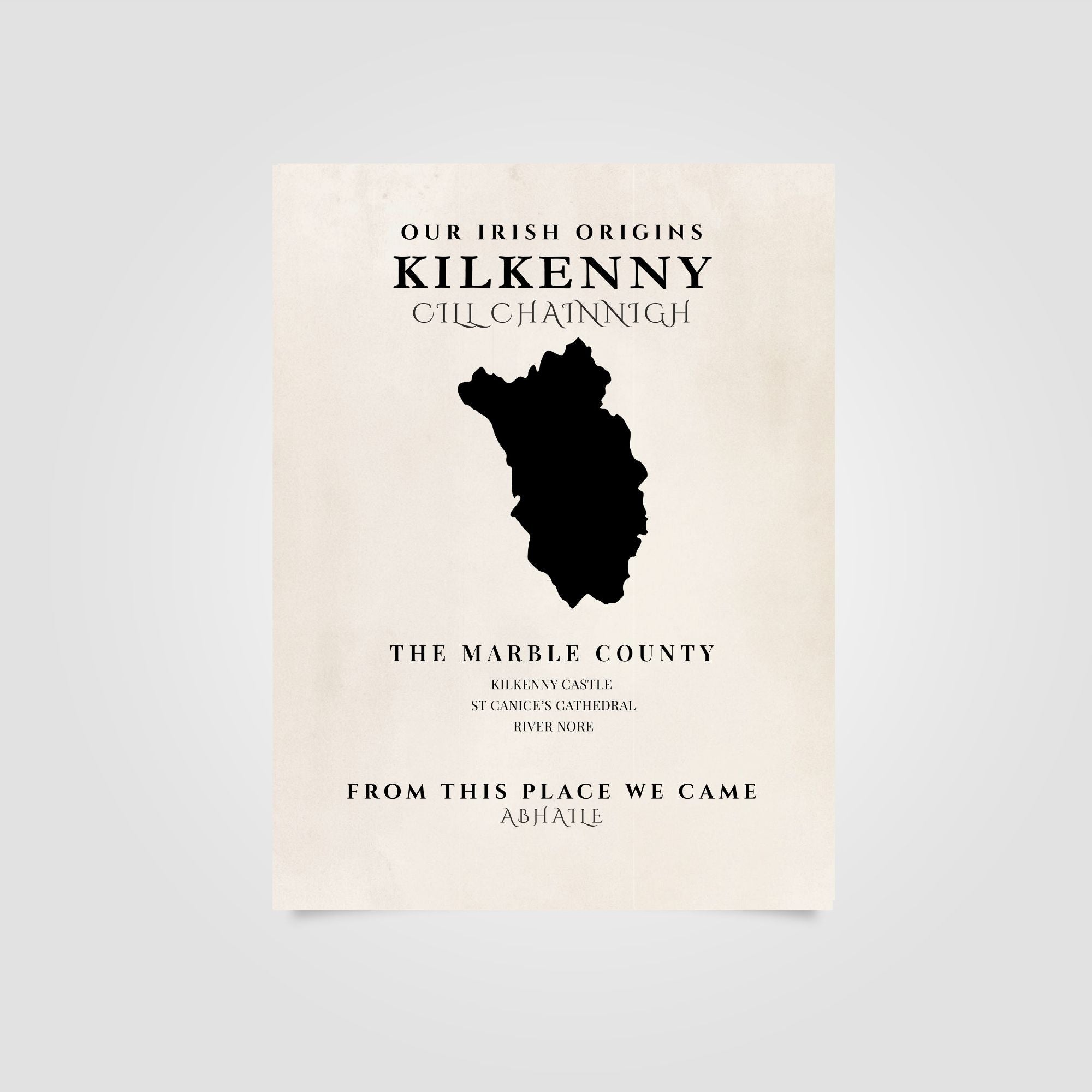 Kilkenny Ireland Print (The Marble County) – Irish County Wall Art Poster