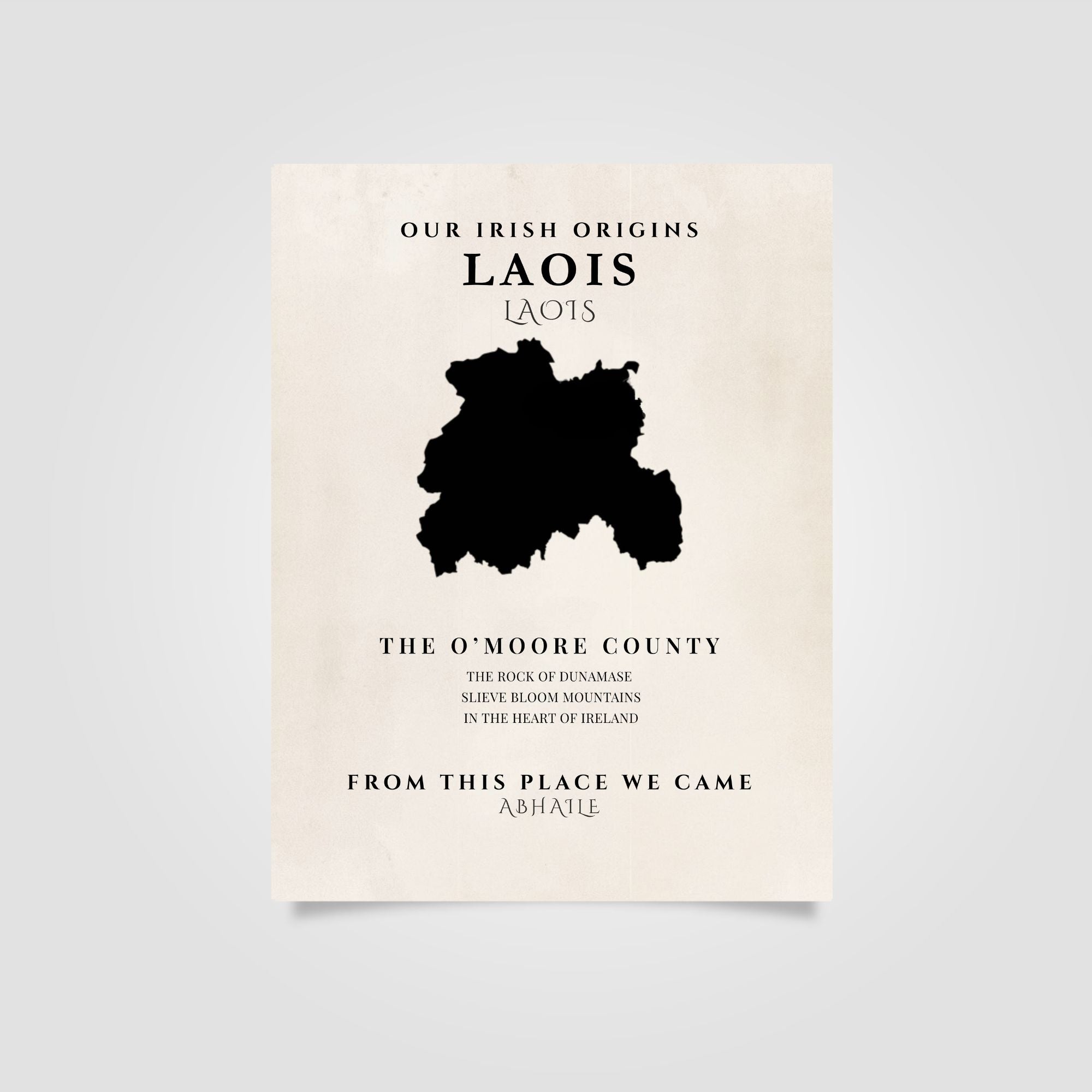 Laois Ireland Print (The O'Moore County) – Irish County Wall Art Poster