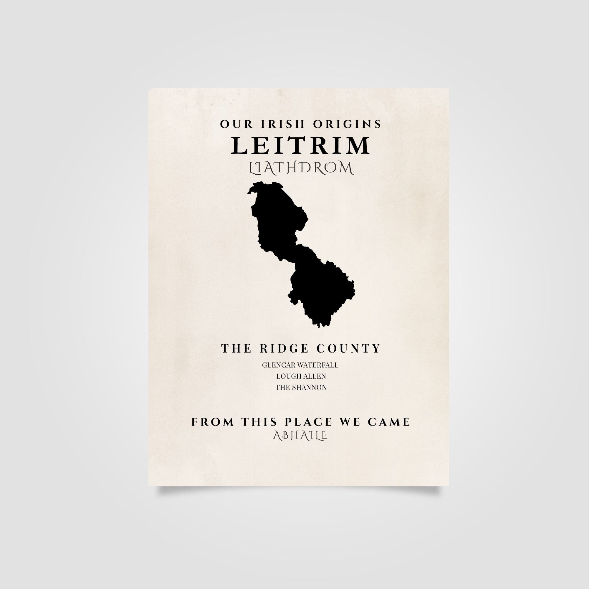 Leitrim Ireland Print (The Ridge County) – Irish County Wall Art Poster