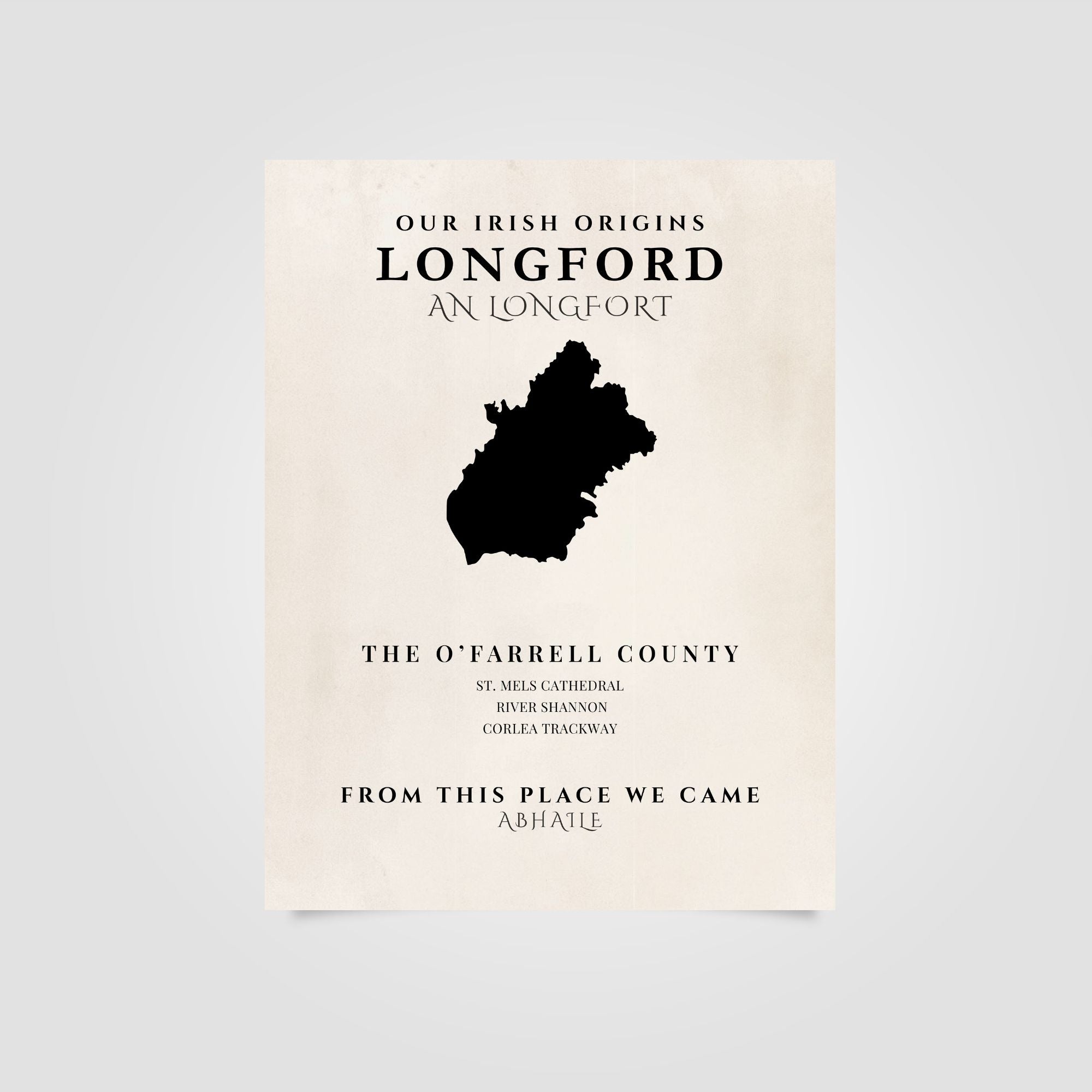 Longford Ireland Print (The O'Farrell County) – Irish County Wall Art Poster
