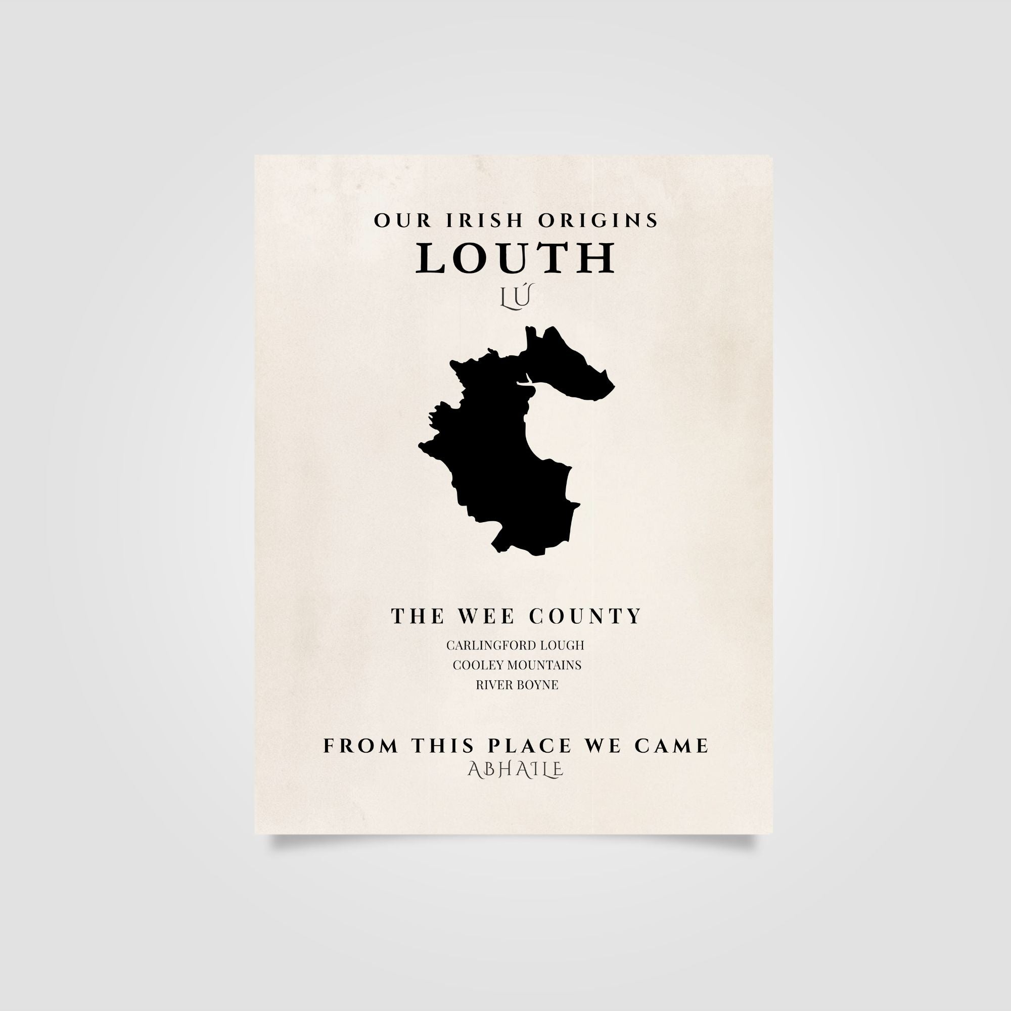 Louth Ireland Print (The Wee County) – Irish County Wall Art Poster