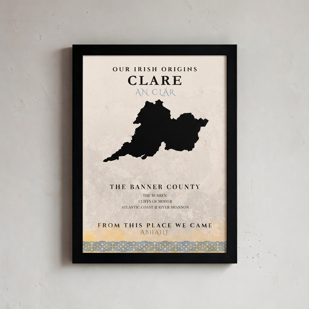 Clare Celtic Motif Print (The Banner County)