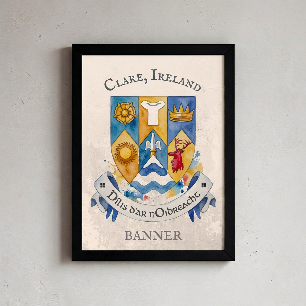 Clare Ireland Crest Print