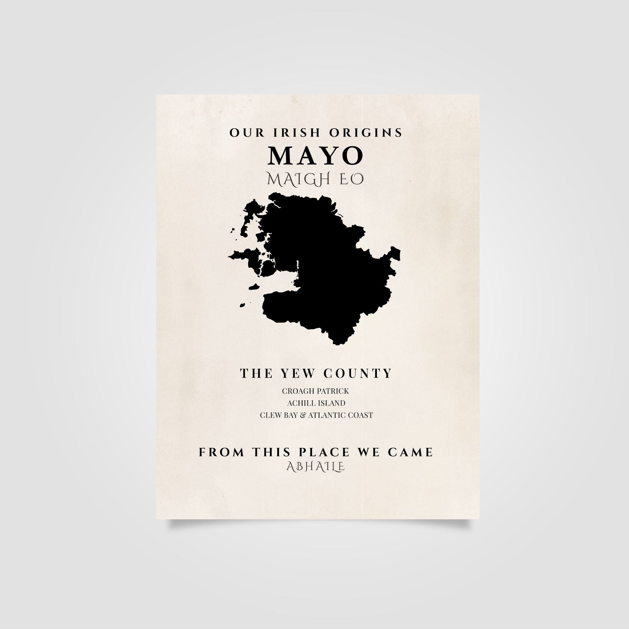Mayo Ireland Print (The Yew County) – Irish County Wall Art Poster