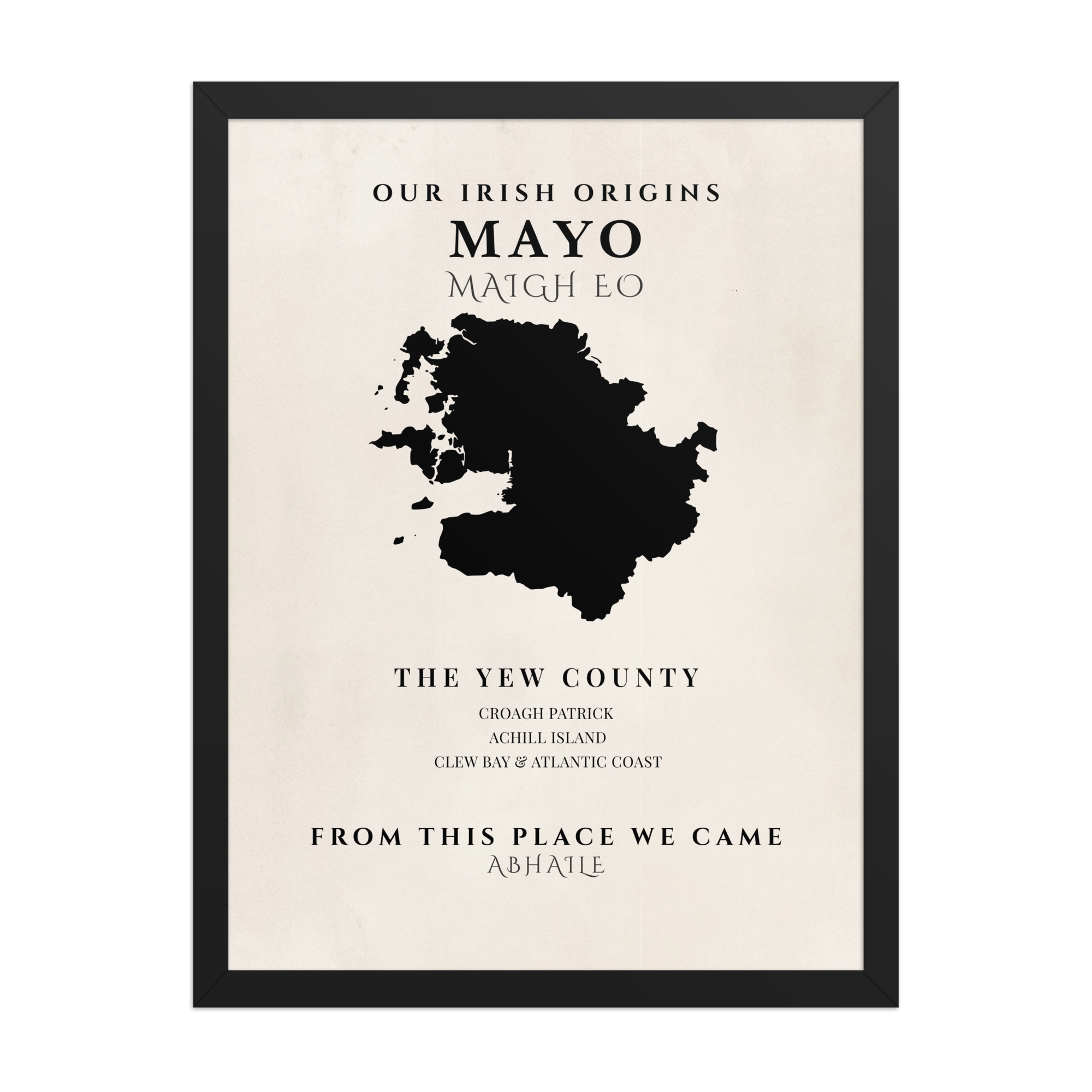 Mayo Ireland Print (The Yew County) – Irish County Wall Art Poster