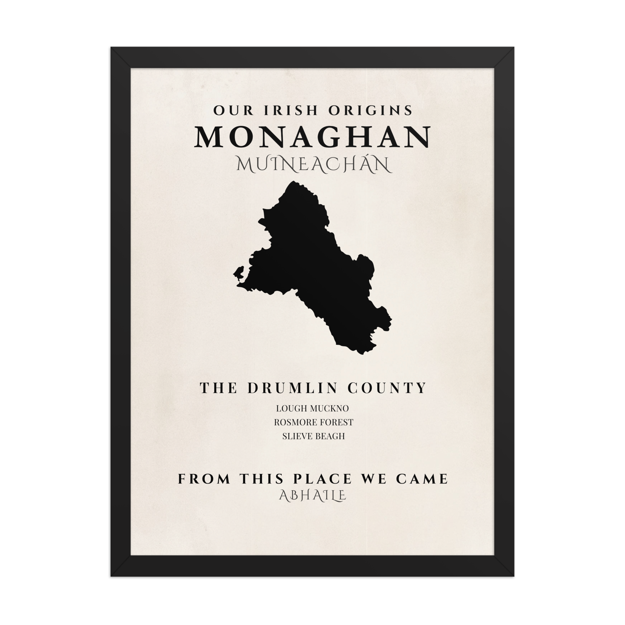 Monaghan Ireland Print (The Drumlin County) – Irish County Wall Art Poster