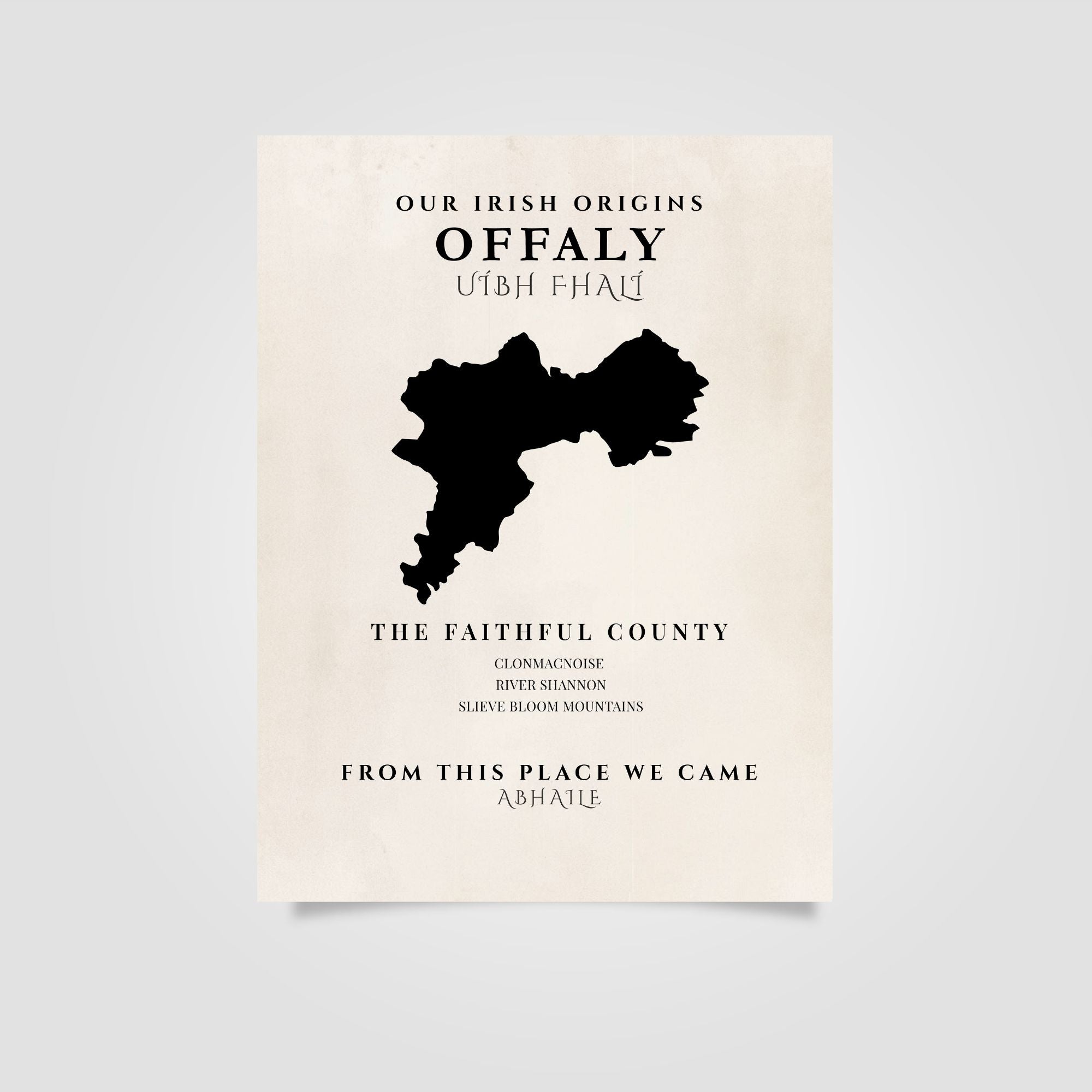 Offaly Ireland Print (The Faithful County) – Irish County Wall Art Poster