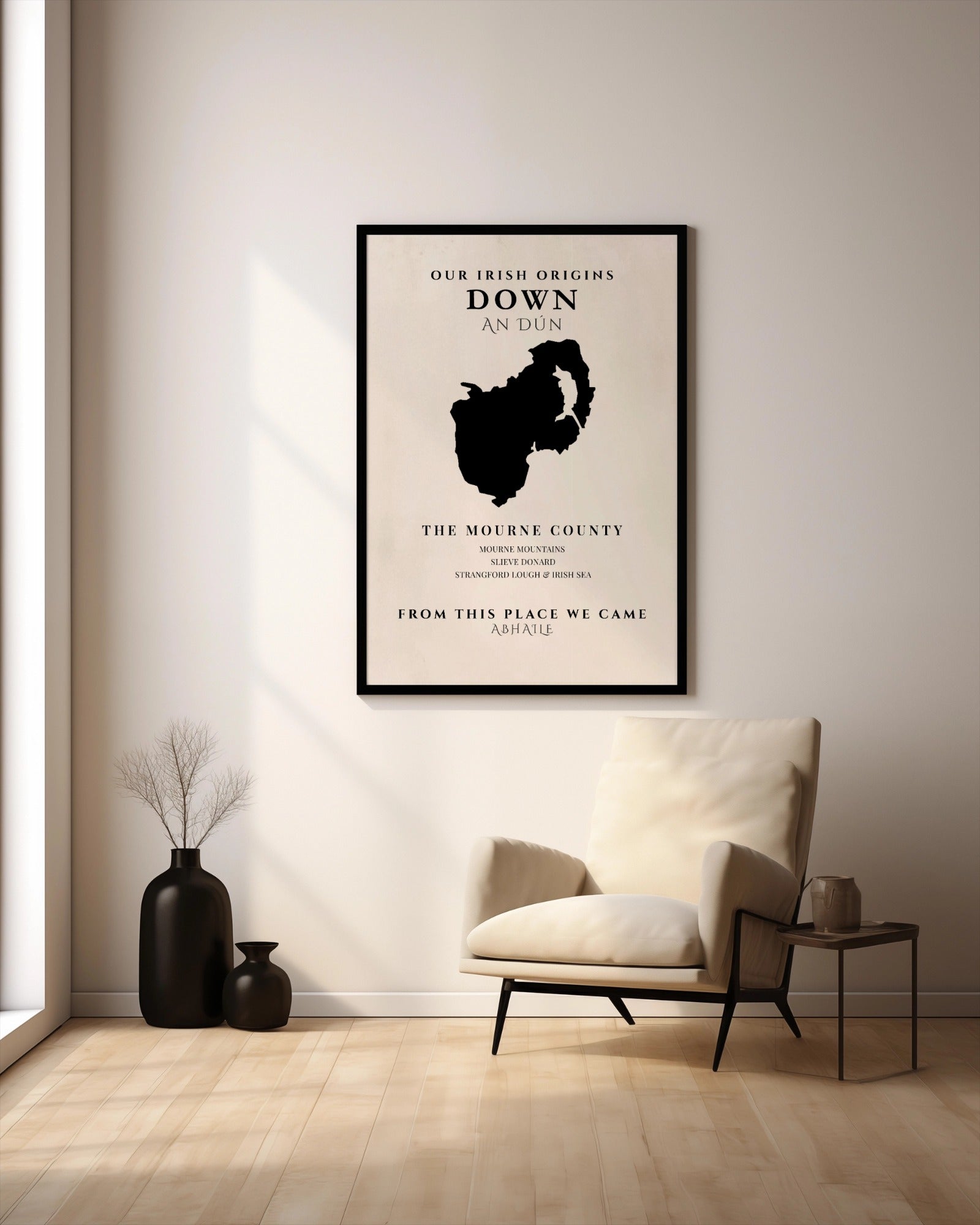 Down Ireland Print (The Mourne County) – Irish County Wall Art Poster.