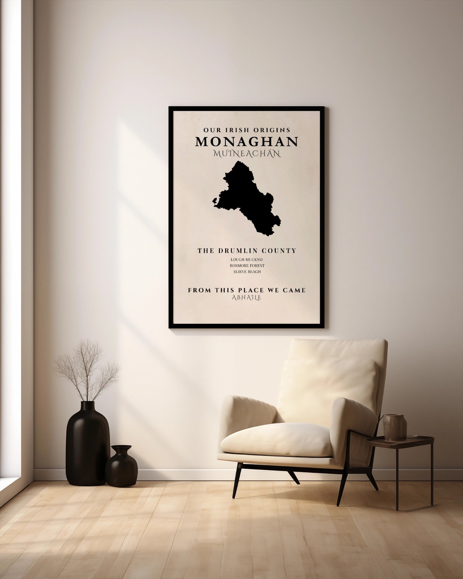 Monaghan Ireland Print (The Drumlin County) – Irish County Wall Art Poster