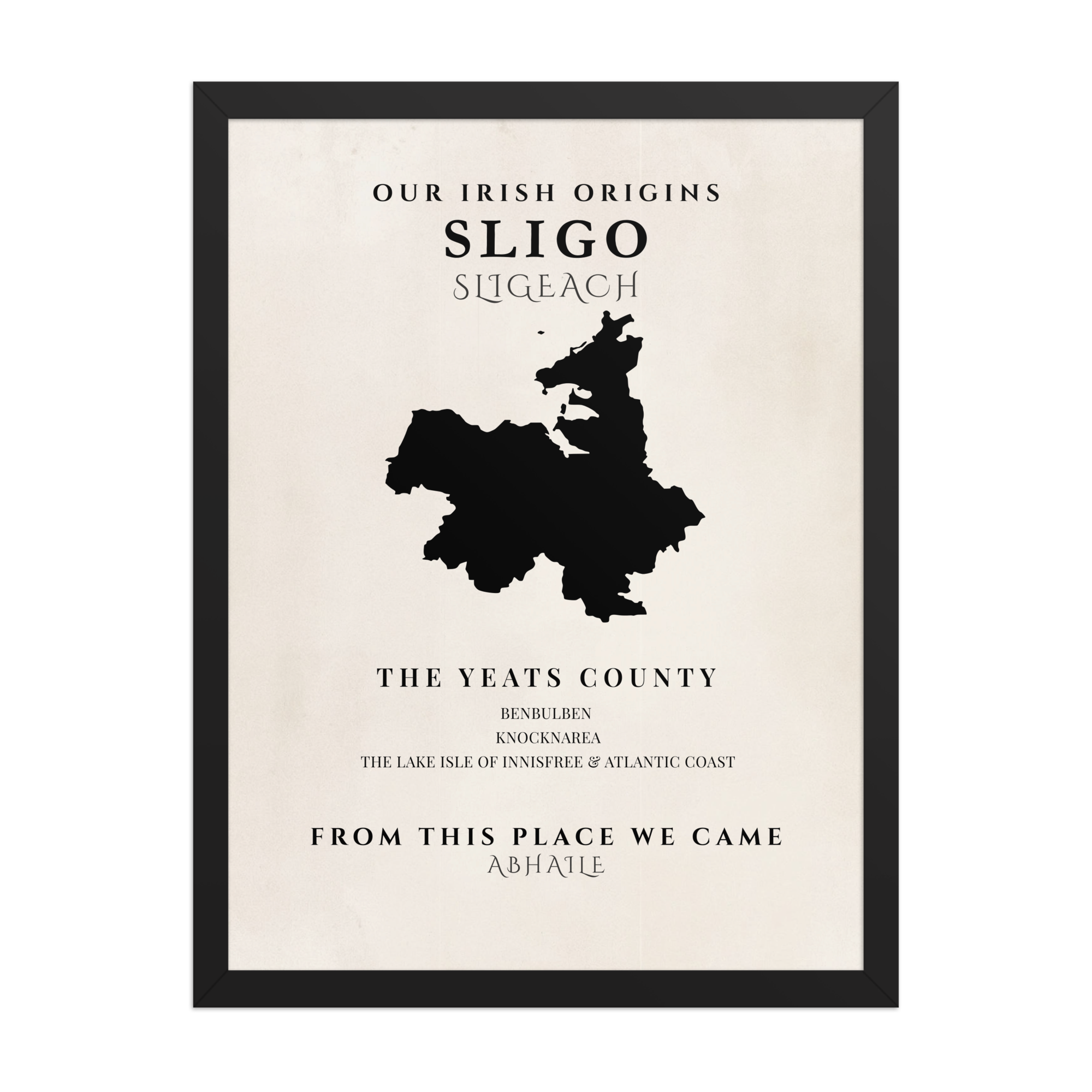 Sligo Ireland Print (The Yeats County) Irish County Wall Art Poster
