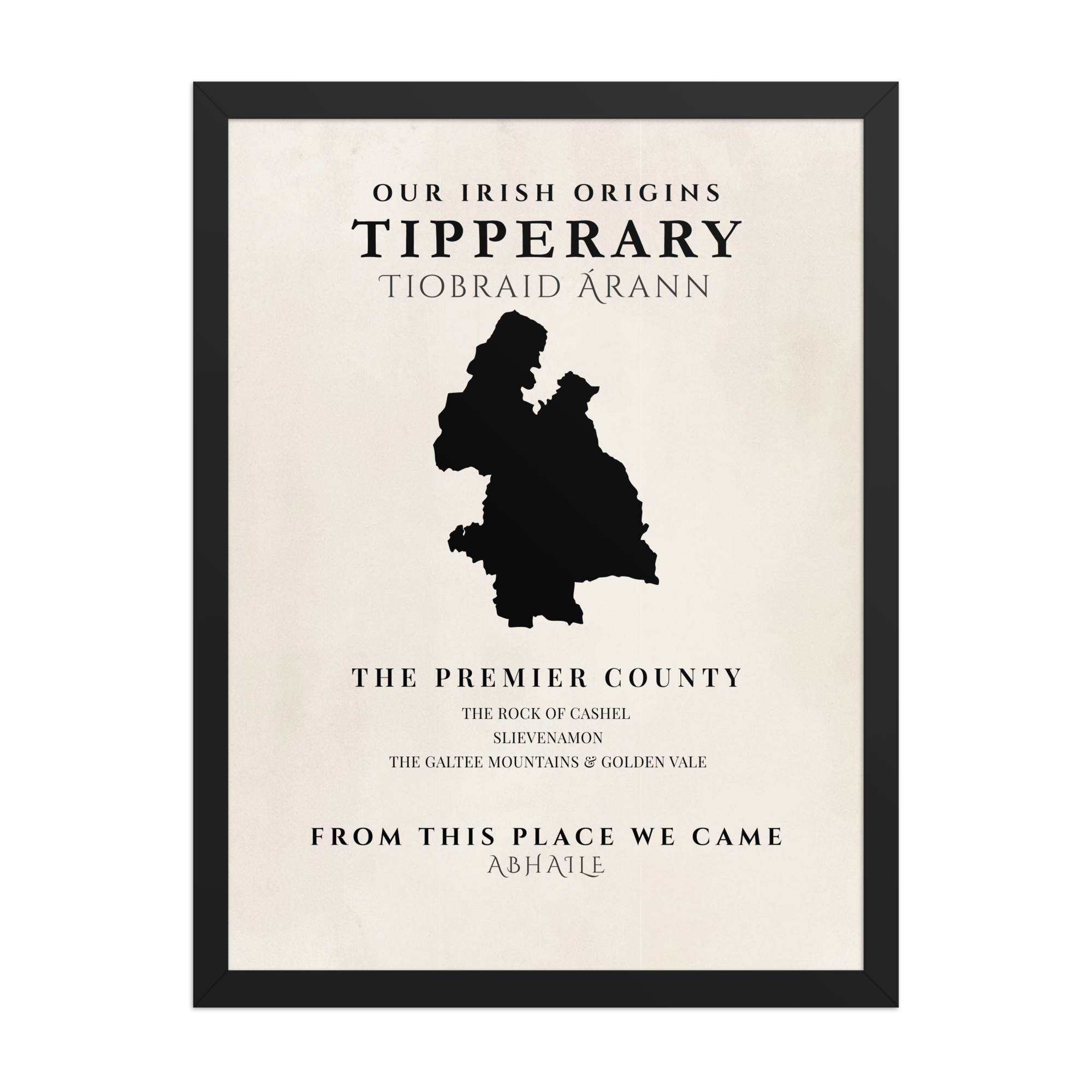 Tipperary Ireland Print (The Premier County) – Irish County Wall Art Poster
