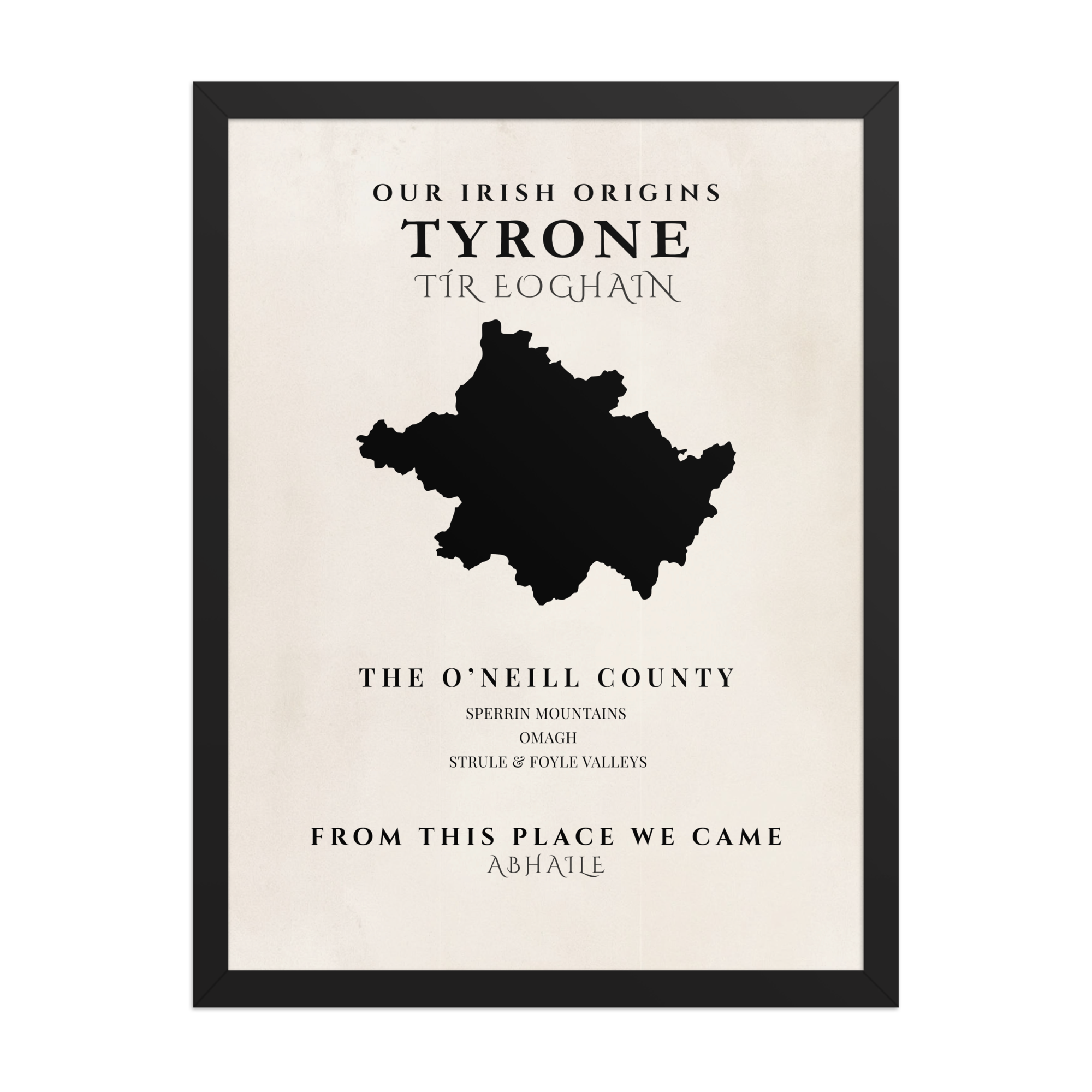 Tyrone Ireland Print (The O'Neill County) – Irish County Wall Art Poster