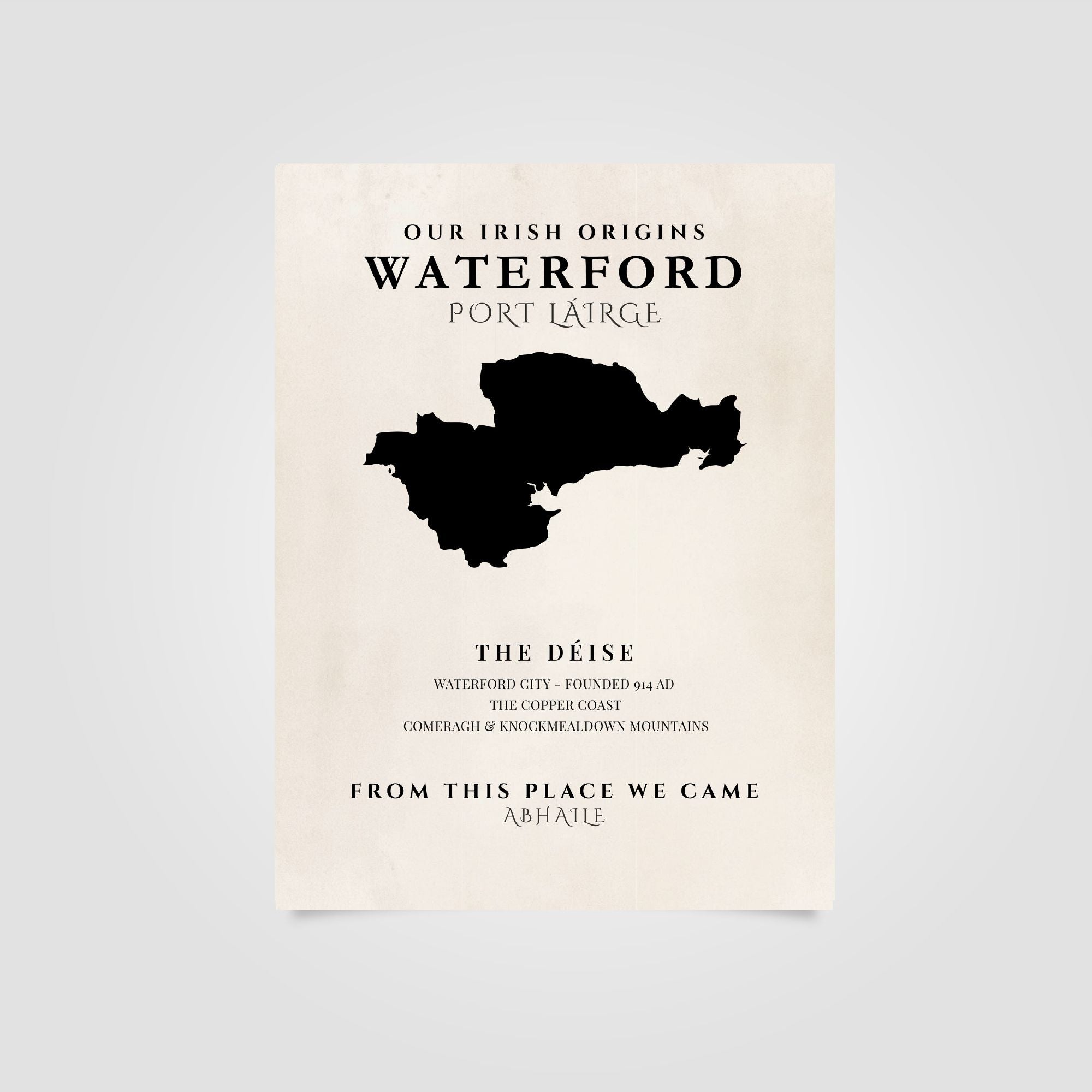 Waterford Ireland Print (The Déise) – Irish County Wall Art Poster