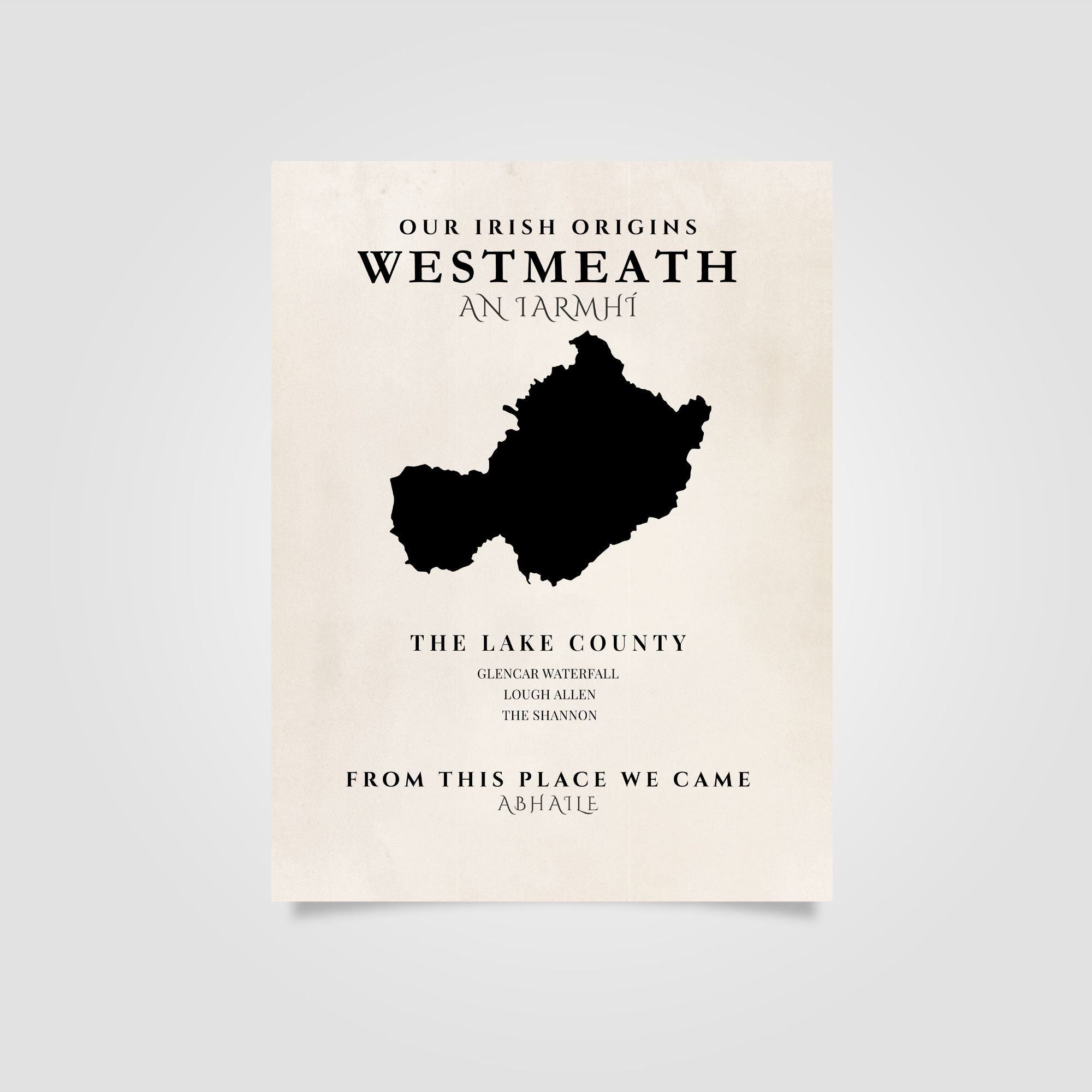 Westmeath Ireland Print (The Lake County) – Irish County Wall Art Poster