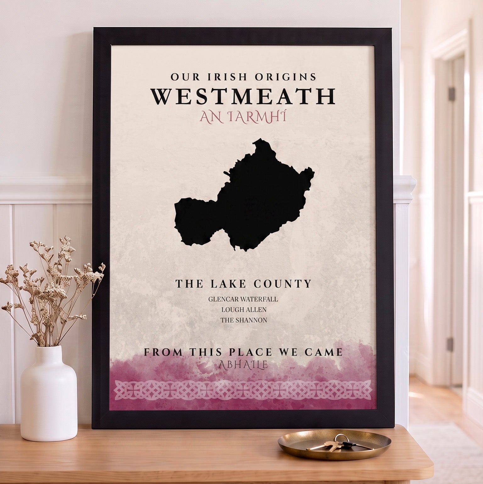 Westmeath Celtic Motif Print (The Lake County)